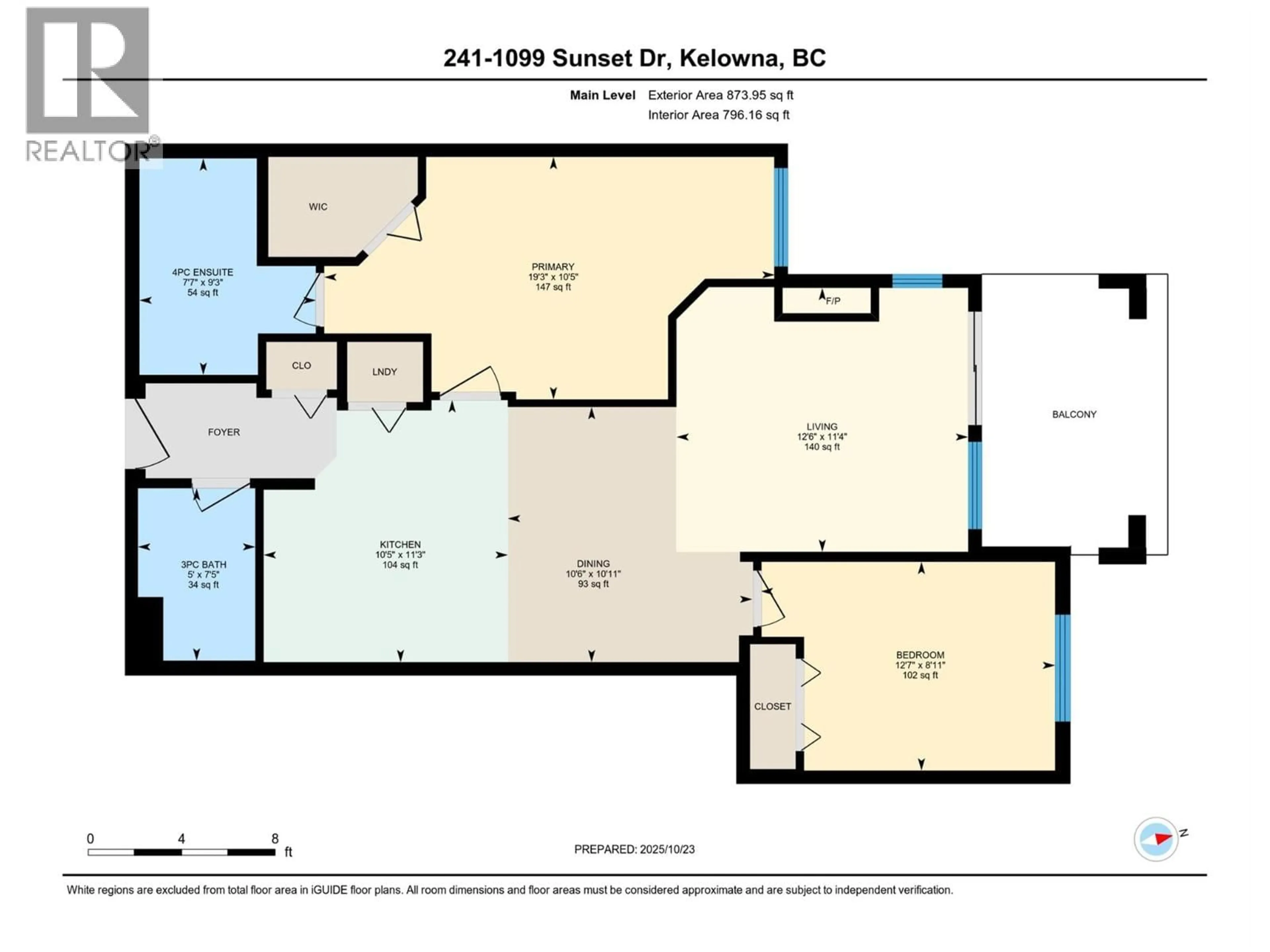 Floor plan for 241 - 1099 SUNSET DRIVE, Kelowna British Columbia V1Y9Z2