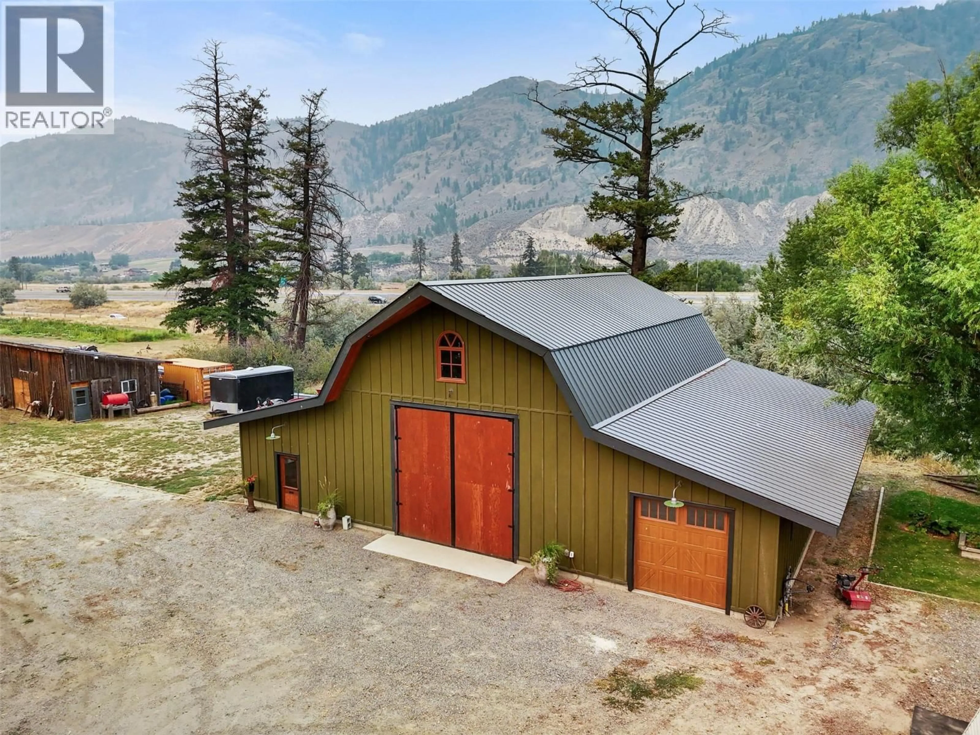A pic from outside/outdoor area/front of a property/back of a property/a pic from drone, mountain view for 1580 MONTE CREEK ROAD, Kamloops British Columbia V0E2M0