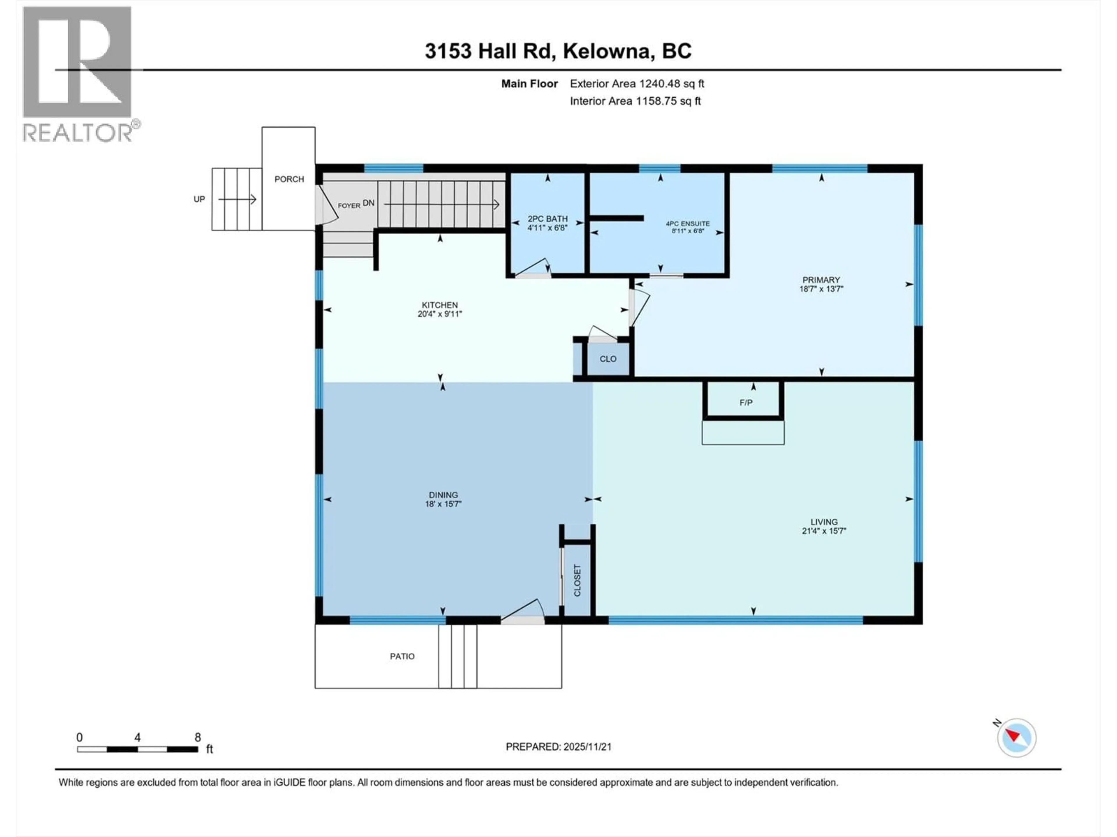 Floor plan for 3153 HALL ROAD, Kelowna British Columbia V1W2R8