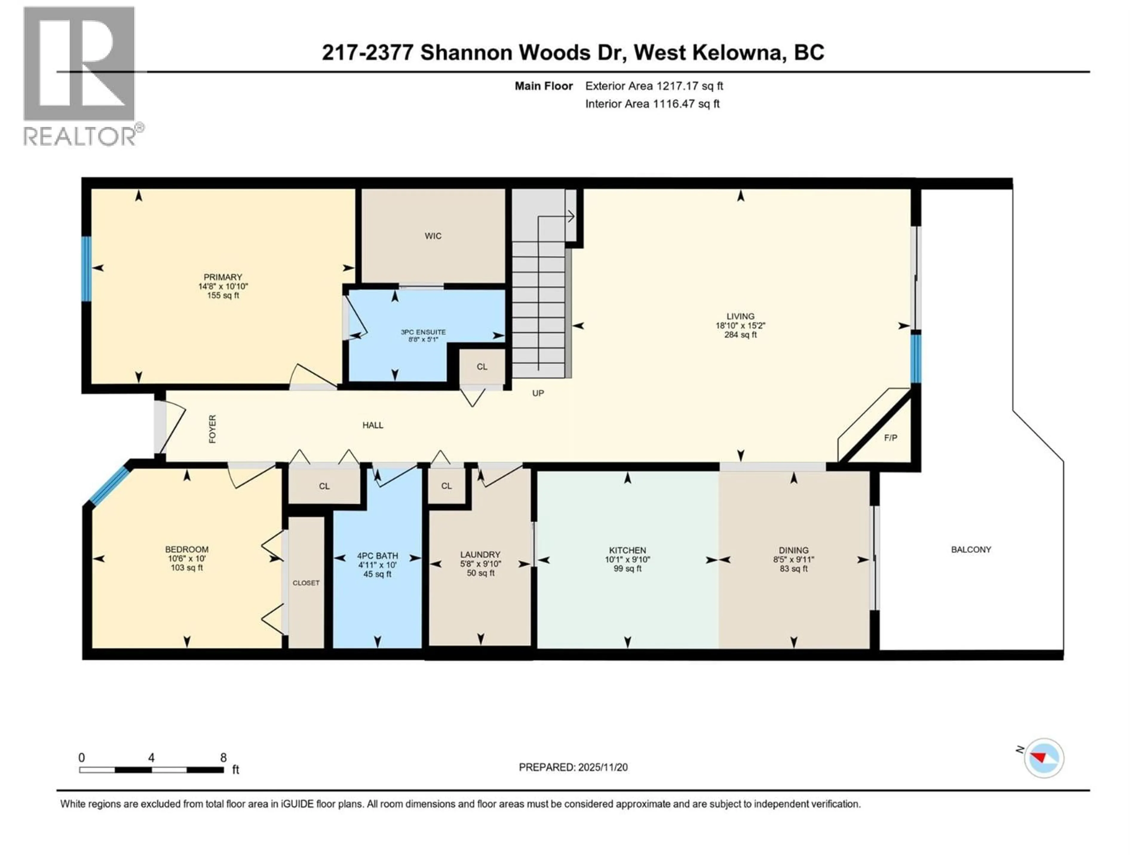 Floor plan for 217 - 2377 SHANNON WOODS DRIVE, West Kelowna British Columbia V4T2L8