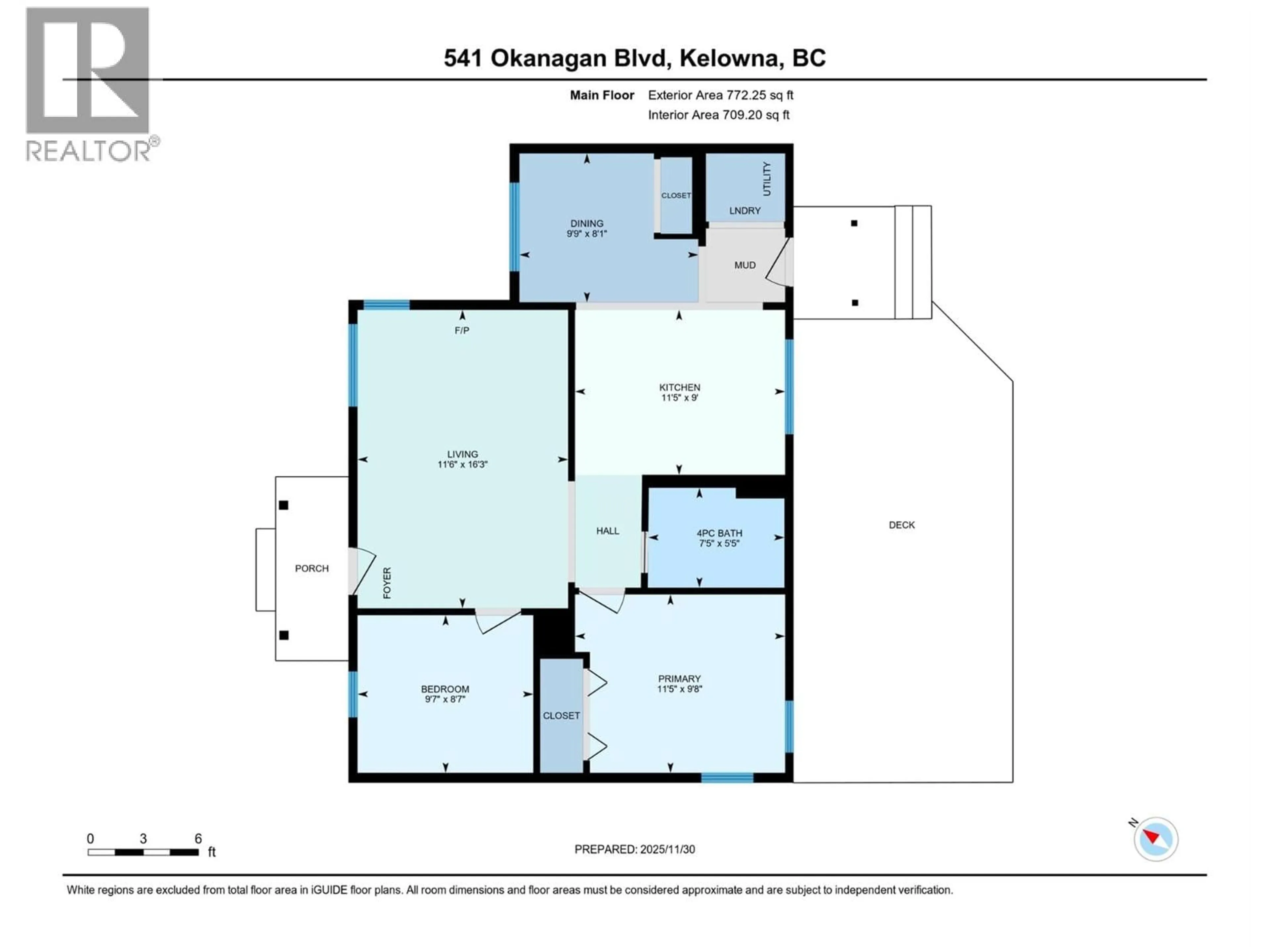 Floor plan for 541 OKANAGAN BOULEVARD, Kelowna British Columbia V1Y7K9