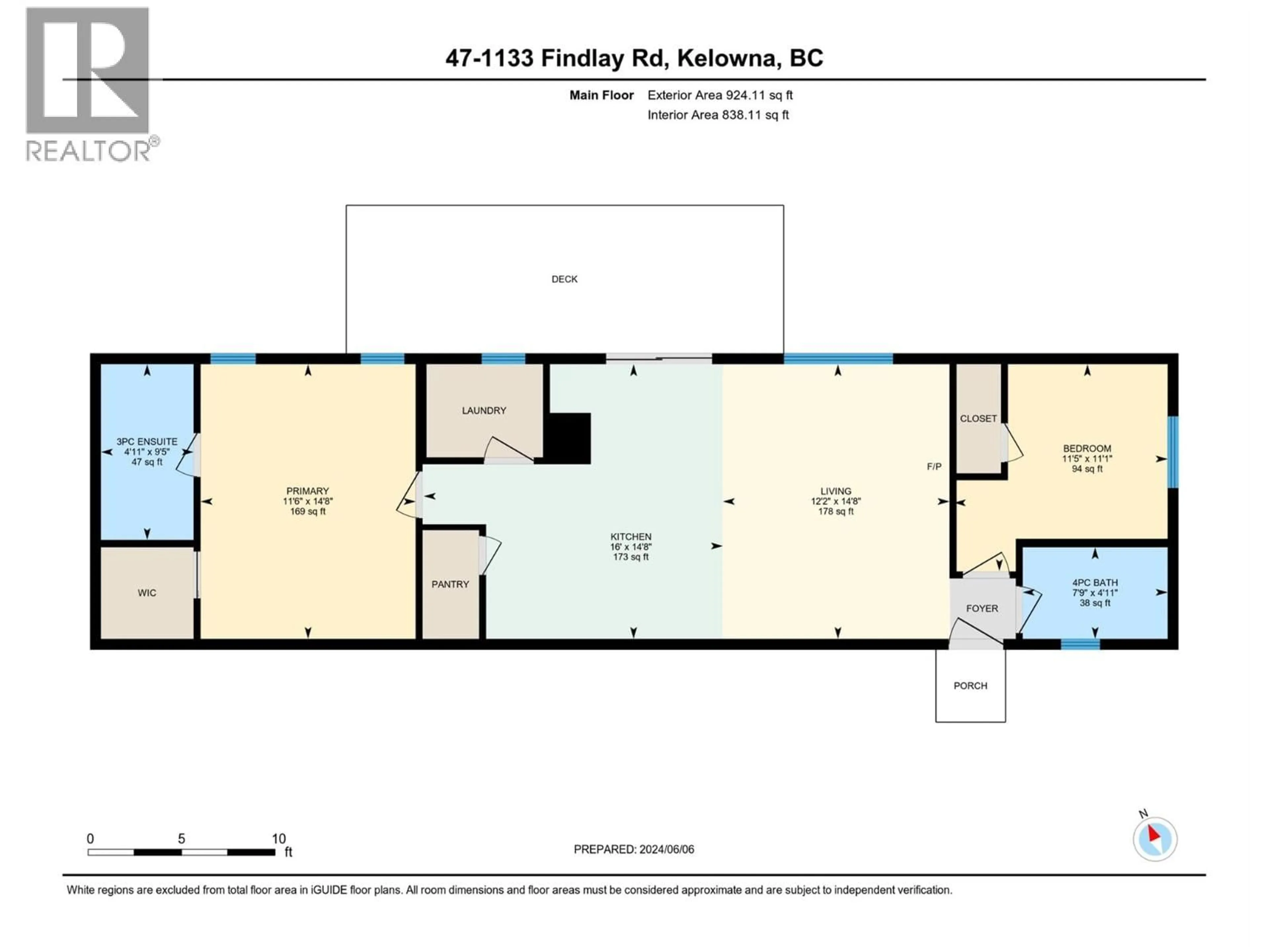 Floor plan for 47 - 1133 FINDLAY ROAD, Kelowna British Columbia V1X5A9