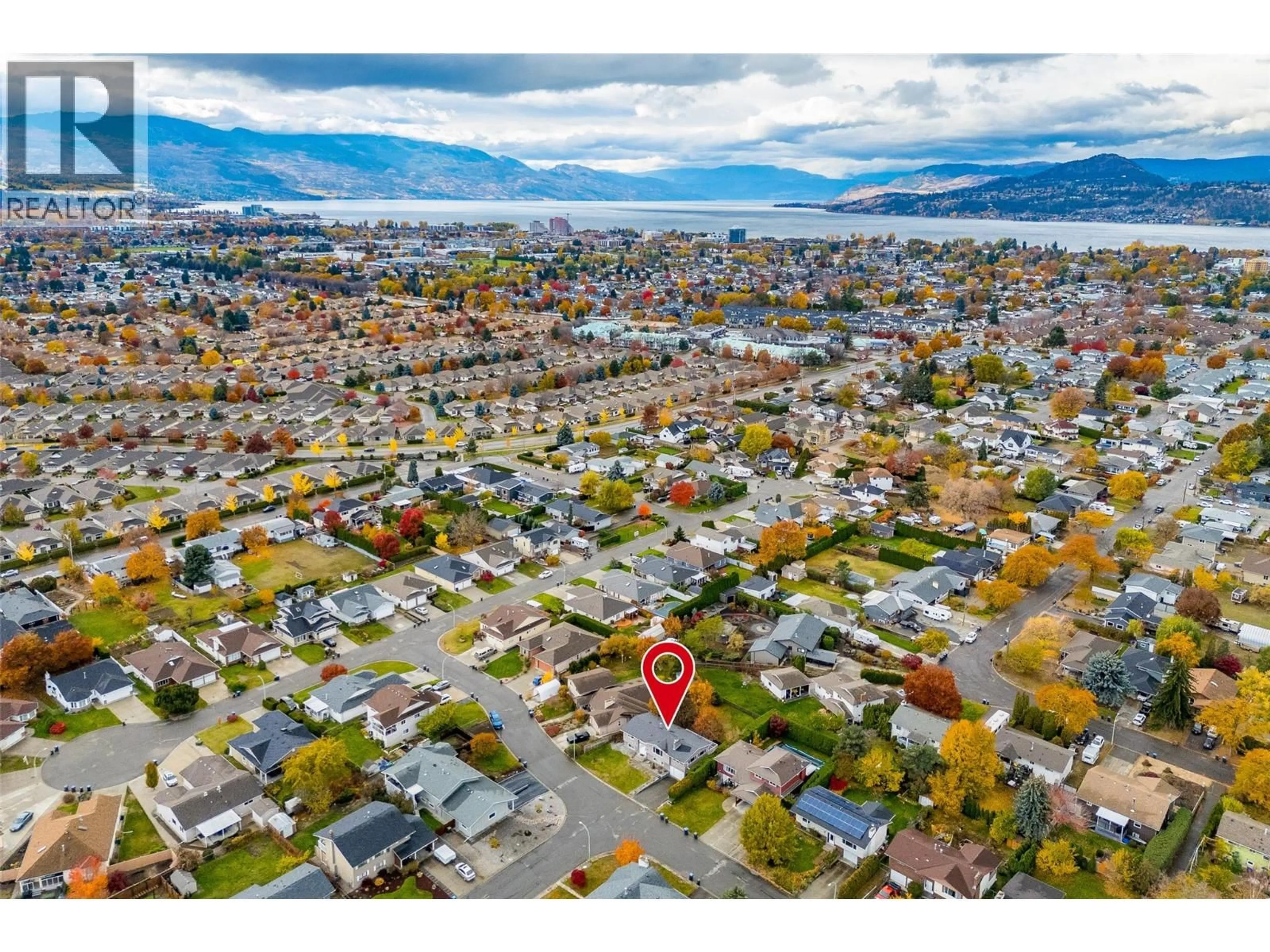 A pic from outside/outdoor area/front of a property/back of a property/a pic from drone, mountain view for 2156 KASLO COURT, Kelowna British Columbia V1Y8C1