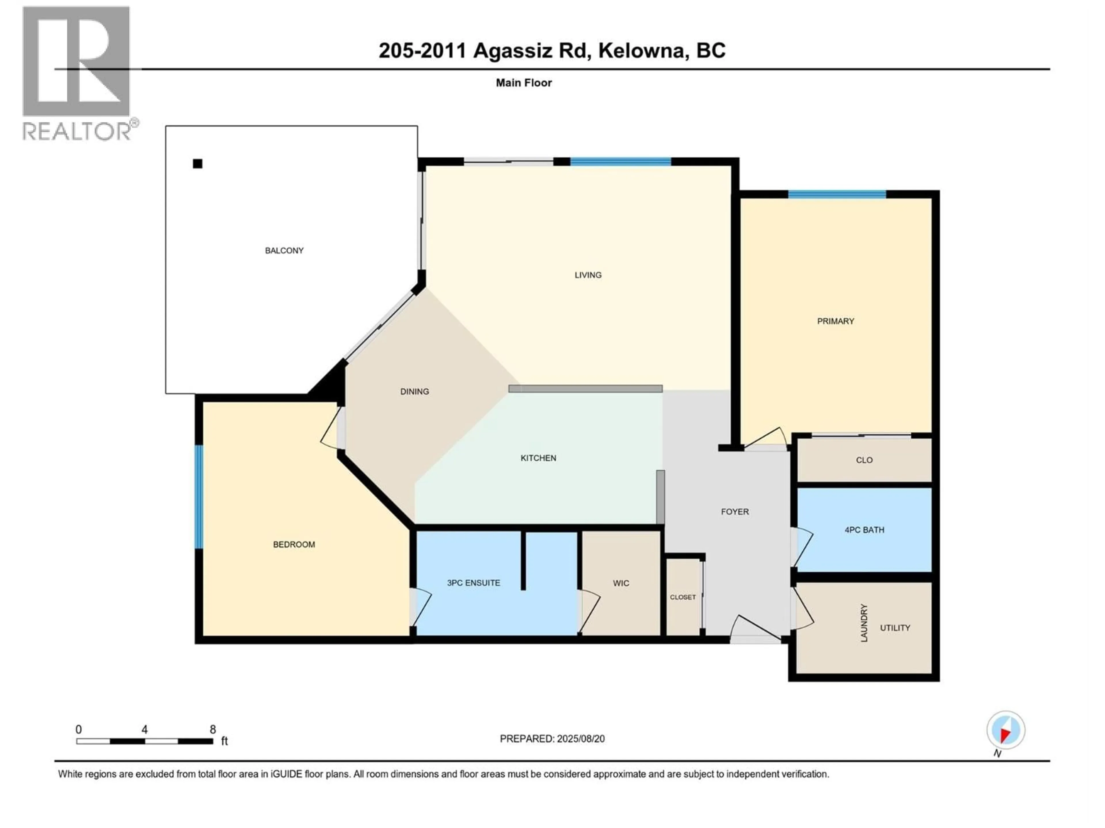 Floor plan for 205 - 2011 AGASSIZ ROAD, Kelowna British Columbia V1Y9Z8