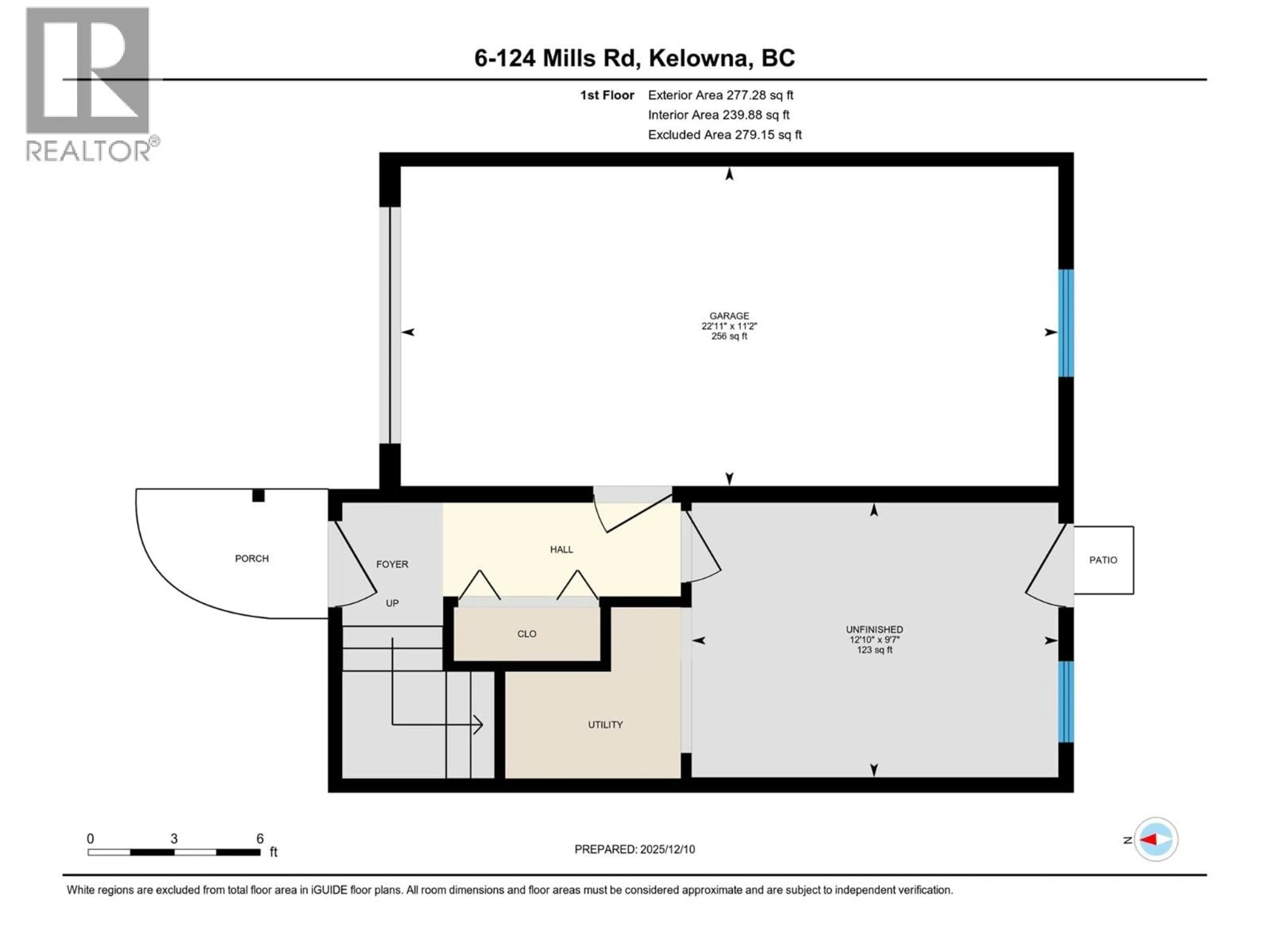 Floor plan for 6 - 124 MILLS ROAD, Kelowna British Columbia V1X4G7