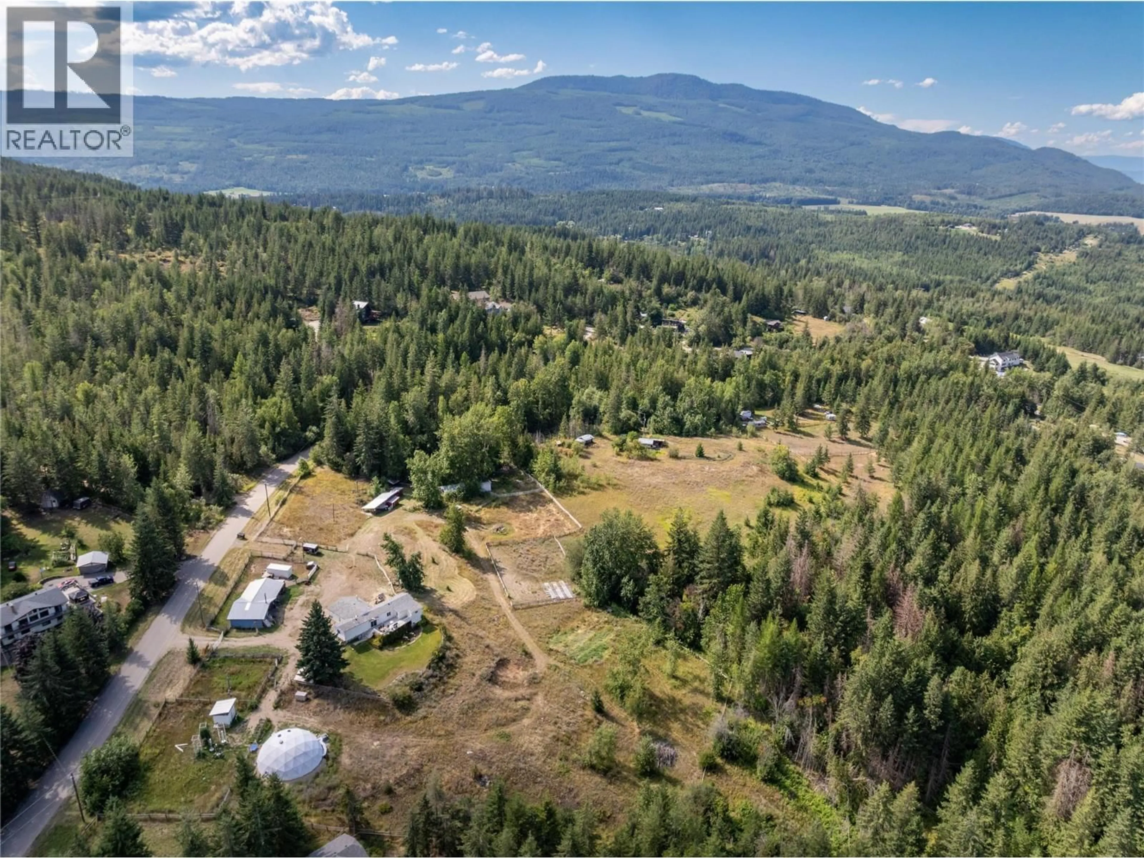 A pic from outside/outdoor area/front of a property/back of a property/a pic from drone, mountain view for 397 GLENMARY ROAD, Enderby British Columbia V0E1V3