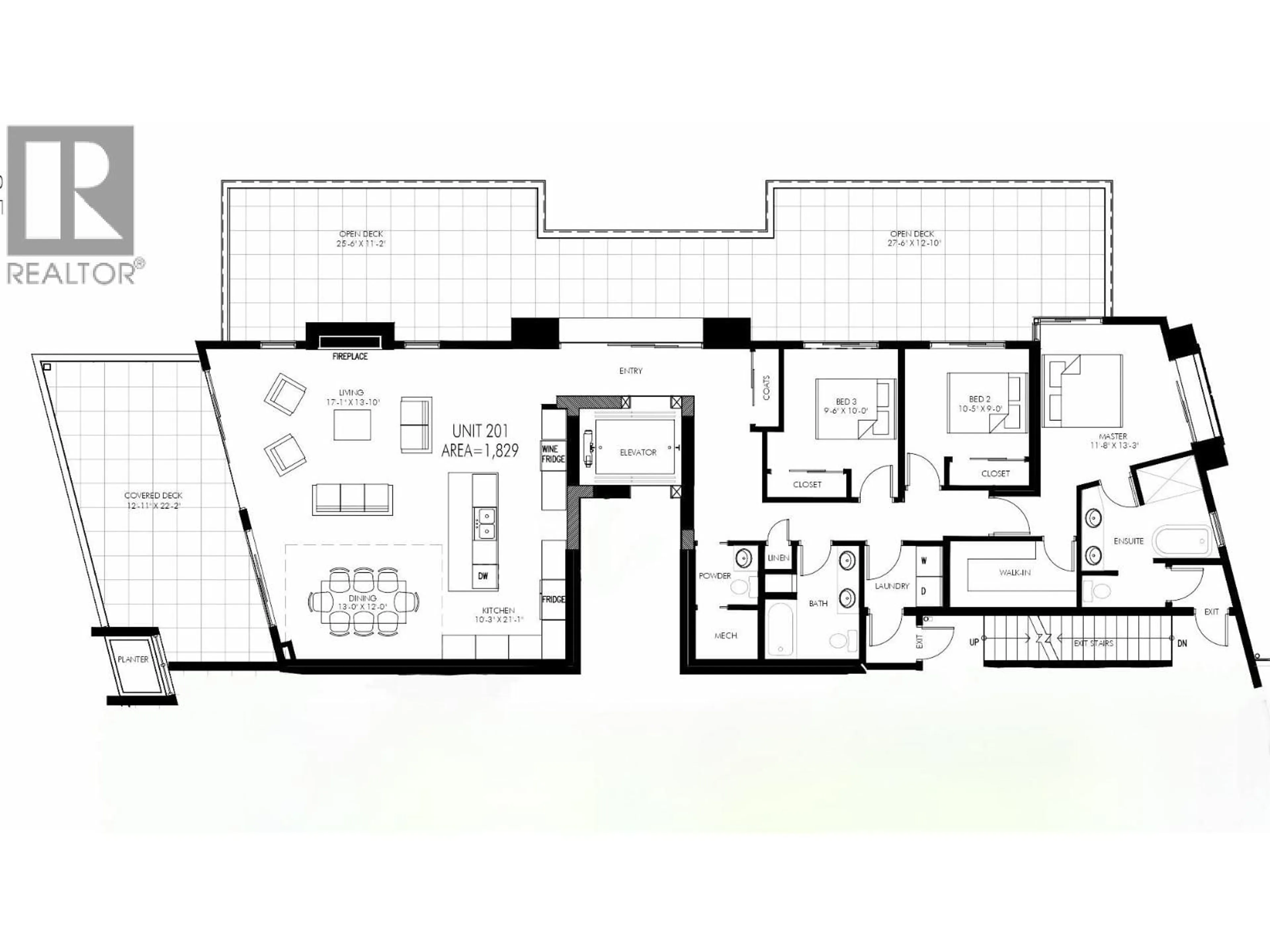 Floor plan for 201 - 4071 LAKESHORE ROAD, Kelowna British Columbia V1W1V7