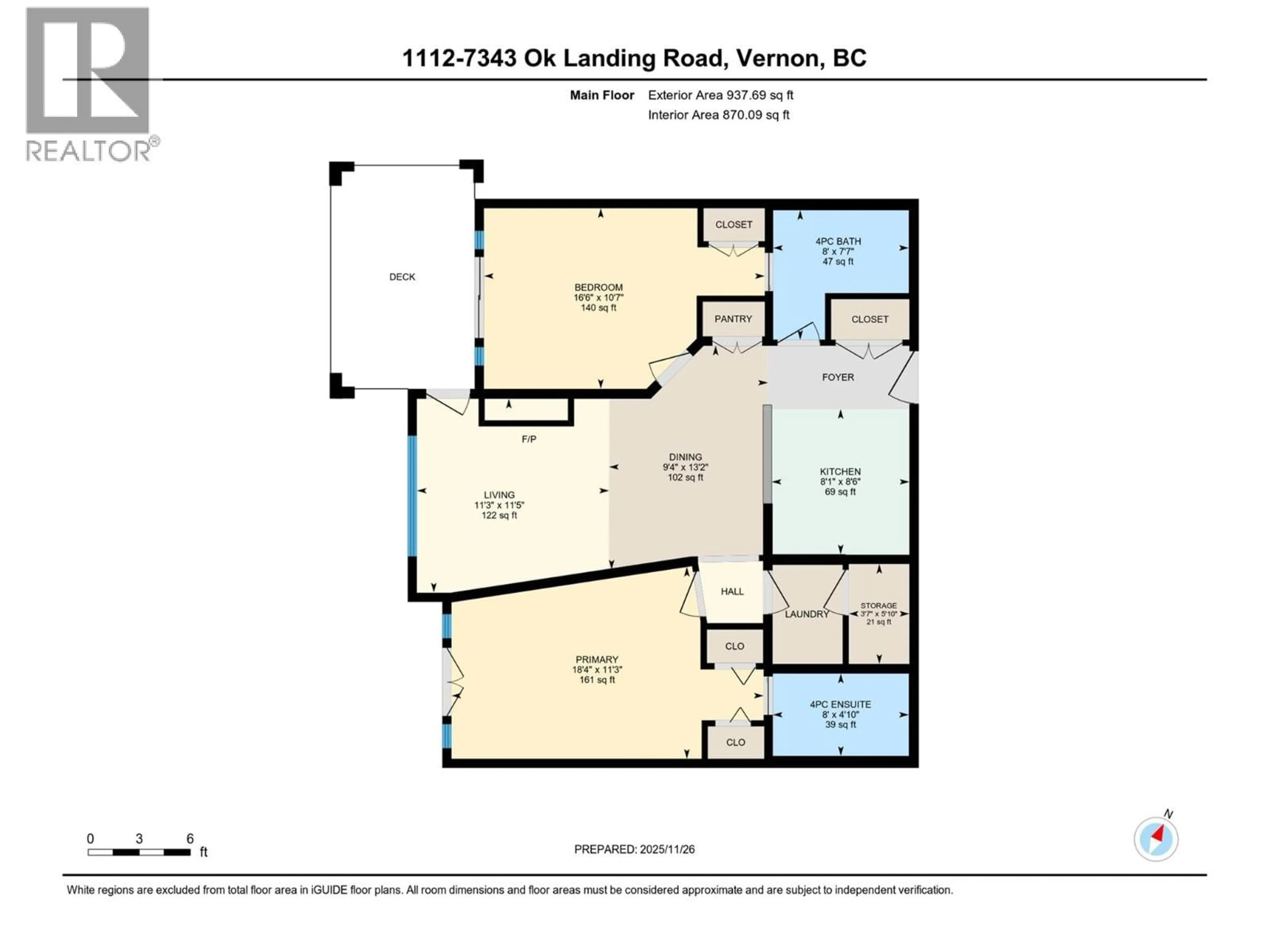 Floor plan for 1112 - 7343 OKANAGAN LANDING ROAD, Vernon British Columbia V1H2J6