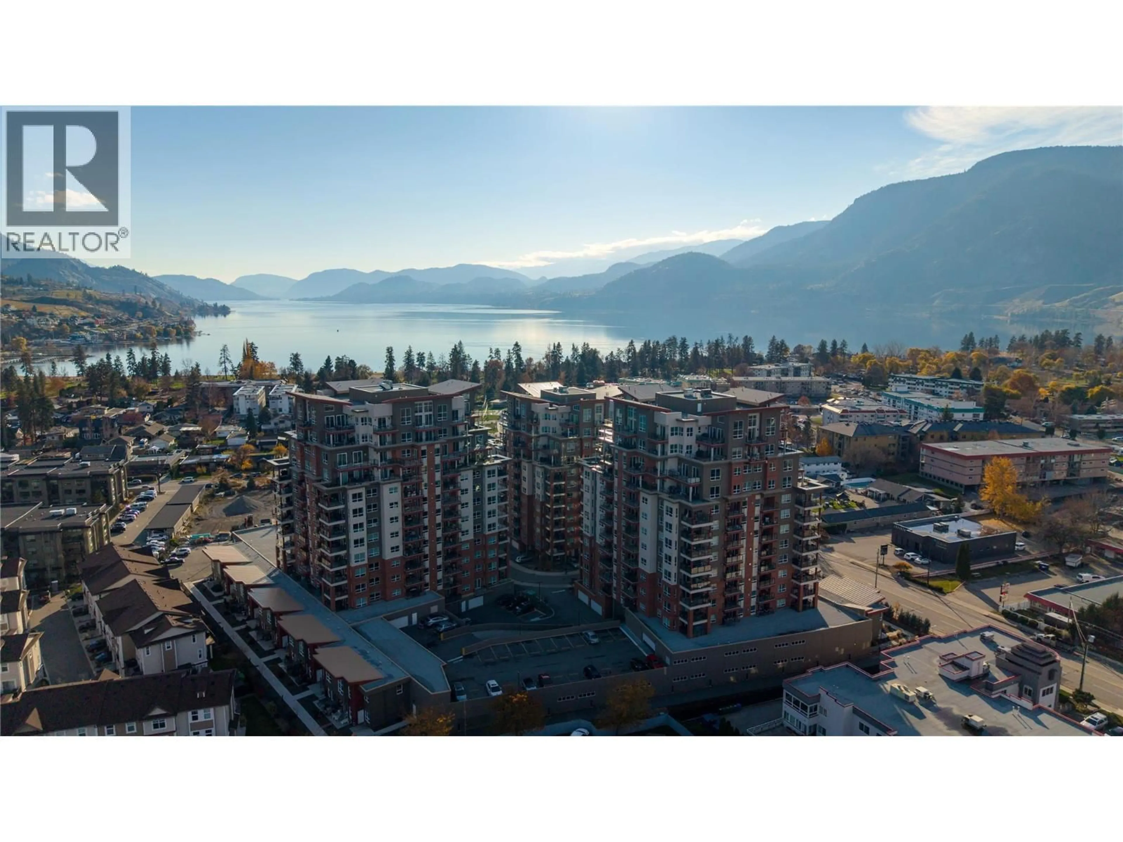 A pic from outside/outdoor area/front of a property/back of a property/a pic from drone, mountain view for 901 - 3388 SKAHA LAKE ROAD, Penticton British Columbia V2A6G4