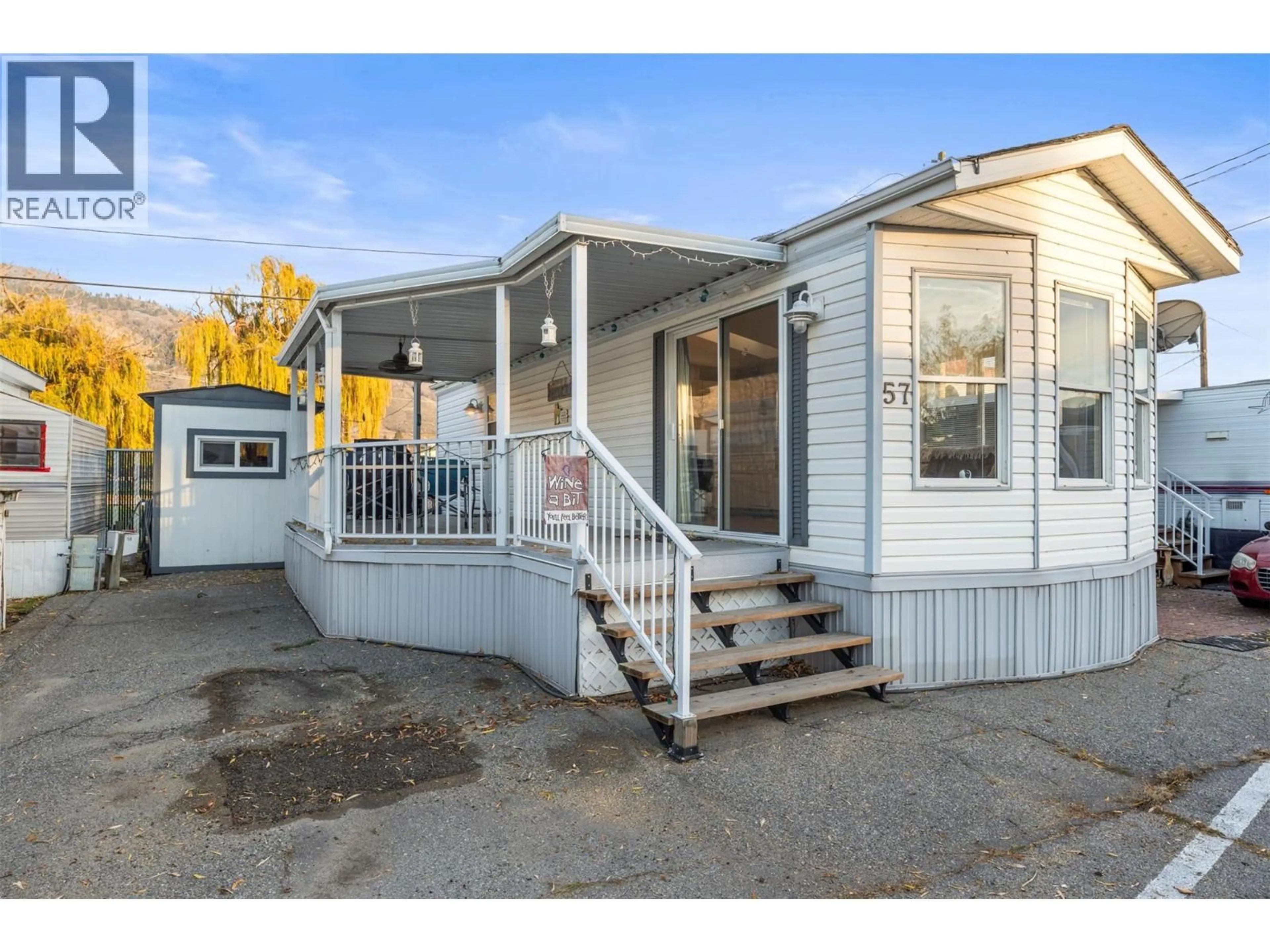 Home with vinyl exterior material, street for 57 - 5901 MAIN STREET, Osoyoos British Columbia V0H1V3