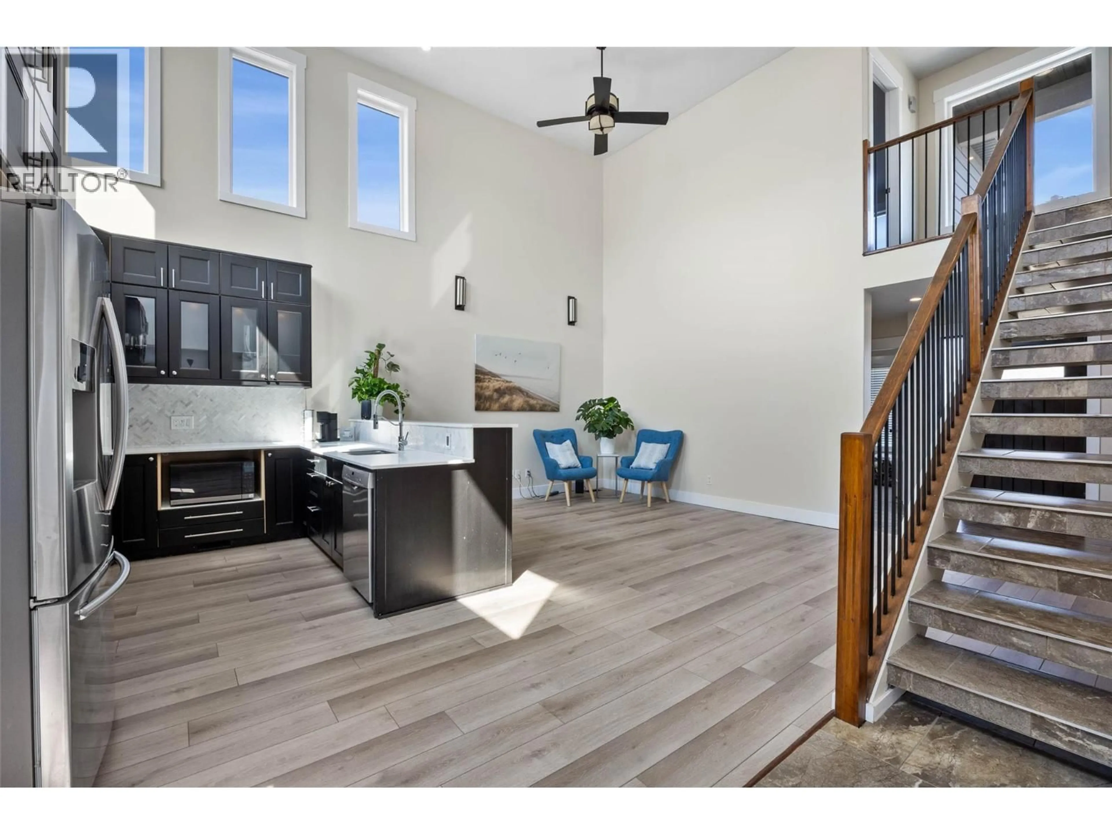 Open concept kitchen, wood/laminate floor for 615 ROSE AVENUE, Kamloops British Columbia V2B3T4