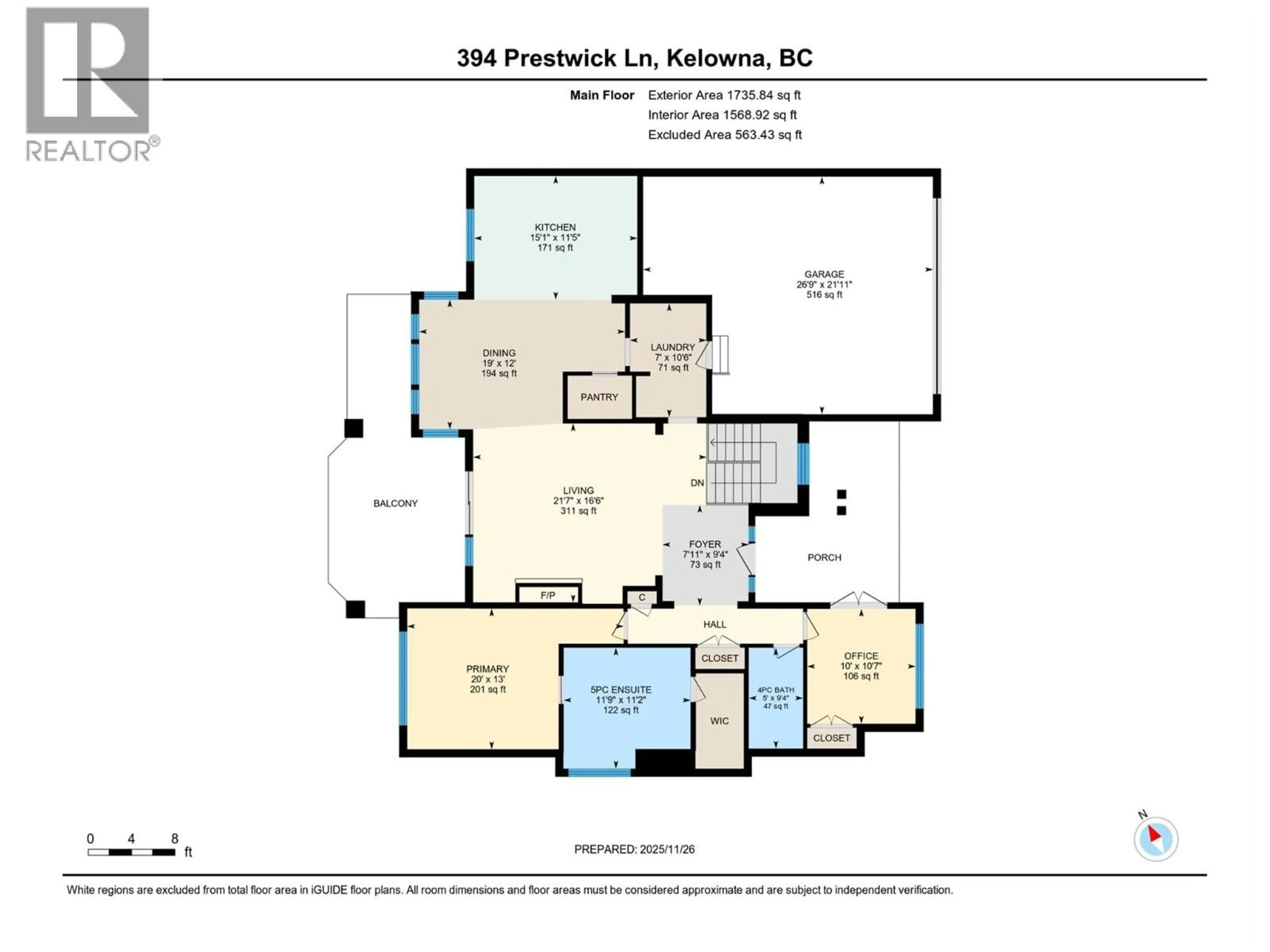 Floor plan for 394 PRESTWICK LANE, Kelowna British Columbia V1P1R7