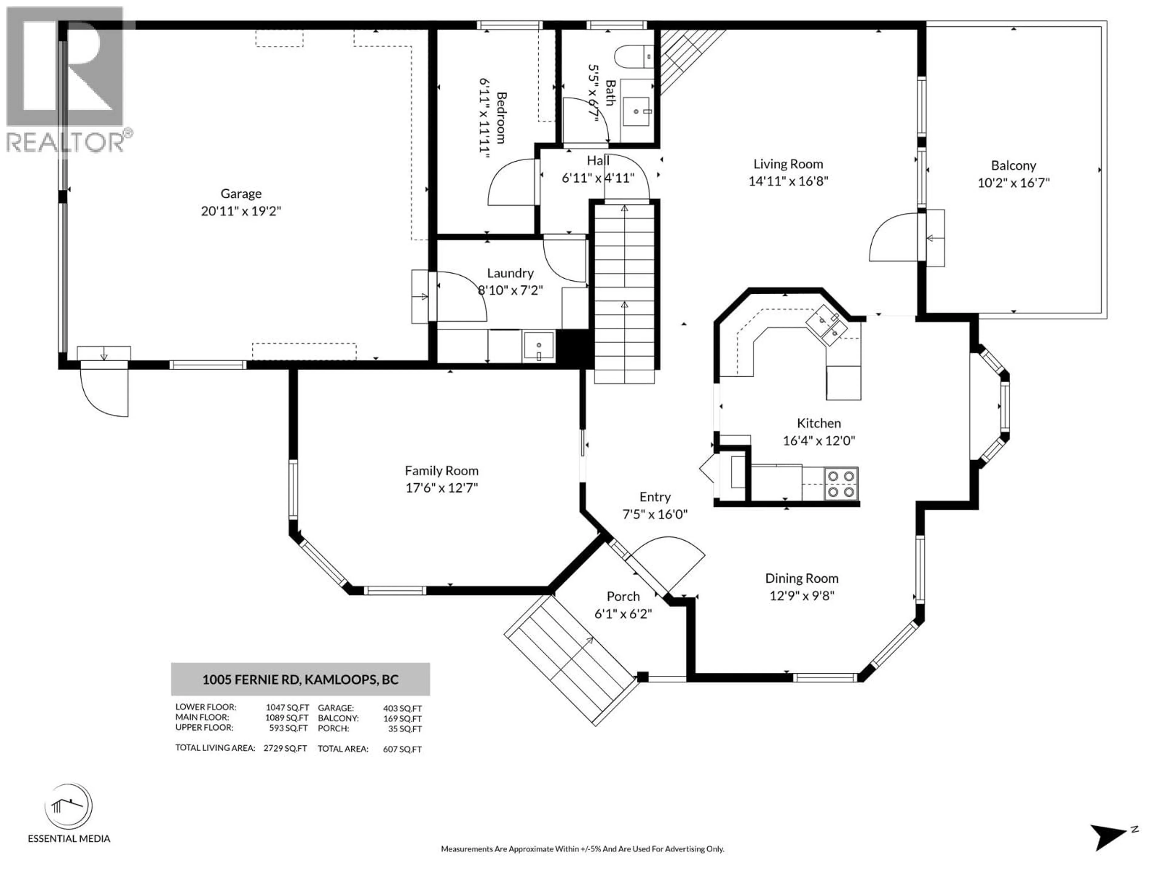 Floor plan for 1005 FERNIE ROAD, Kamloops British Columbia V2C1B4