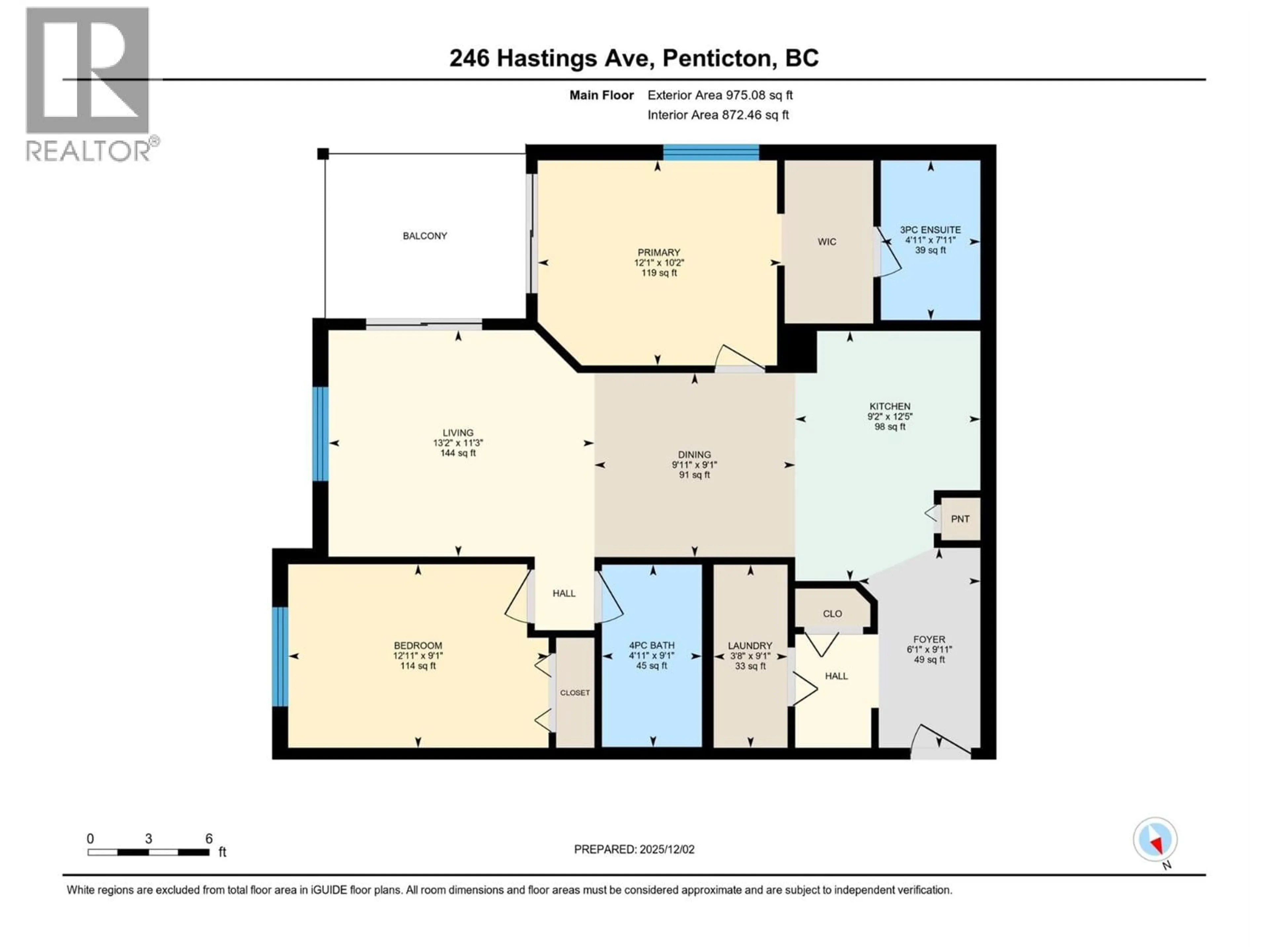 Floor plan for 315 - 246 HASTINGS AVENUE, Penticton British Columbia V2A2V6