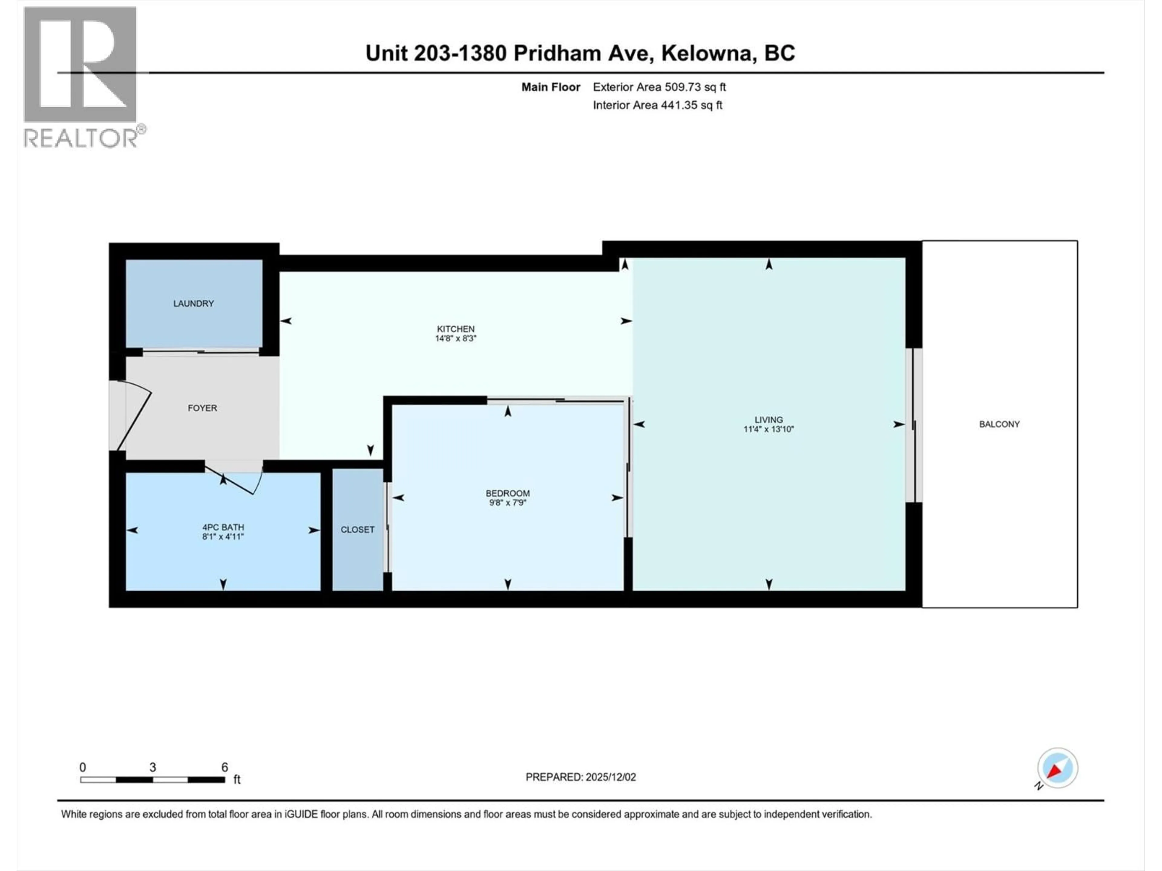 Floor plan for 203 - 1380 PRIDHAM AVENUE, Kelowna British Columbia V1Y0P7