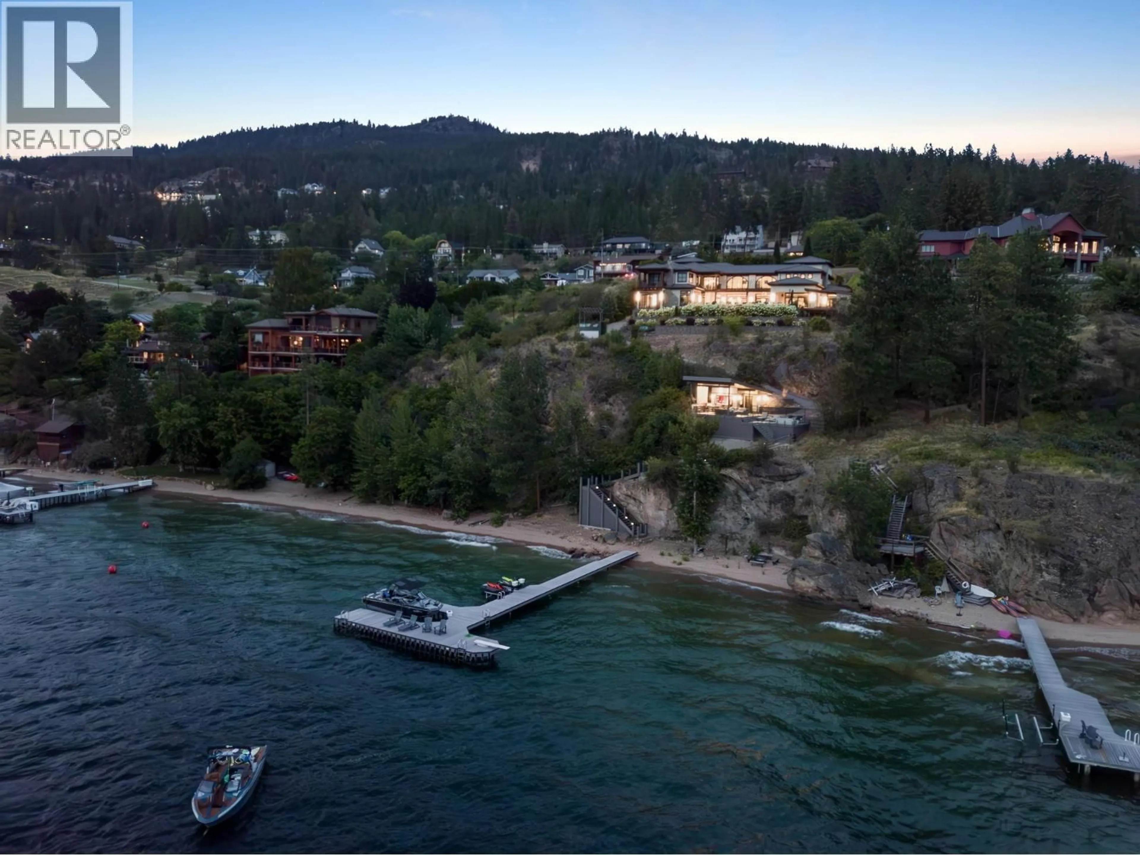 A pic from outside/outdoor area/front of a property/back of a property/a pic from drone, water/lake/river/ocean view for 13210 MCCREIGHT ROAD, Lake Country British Columbia V4V1C7