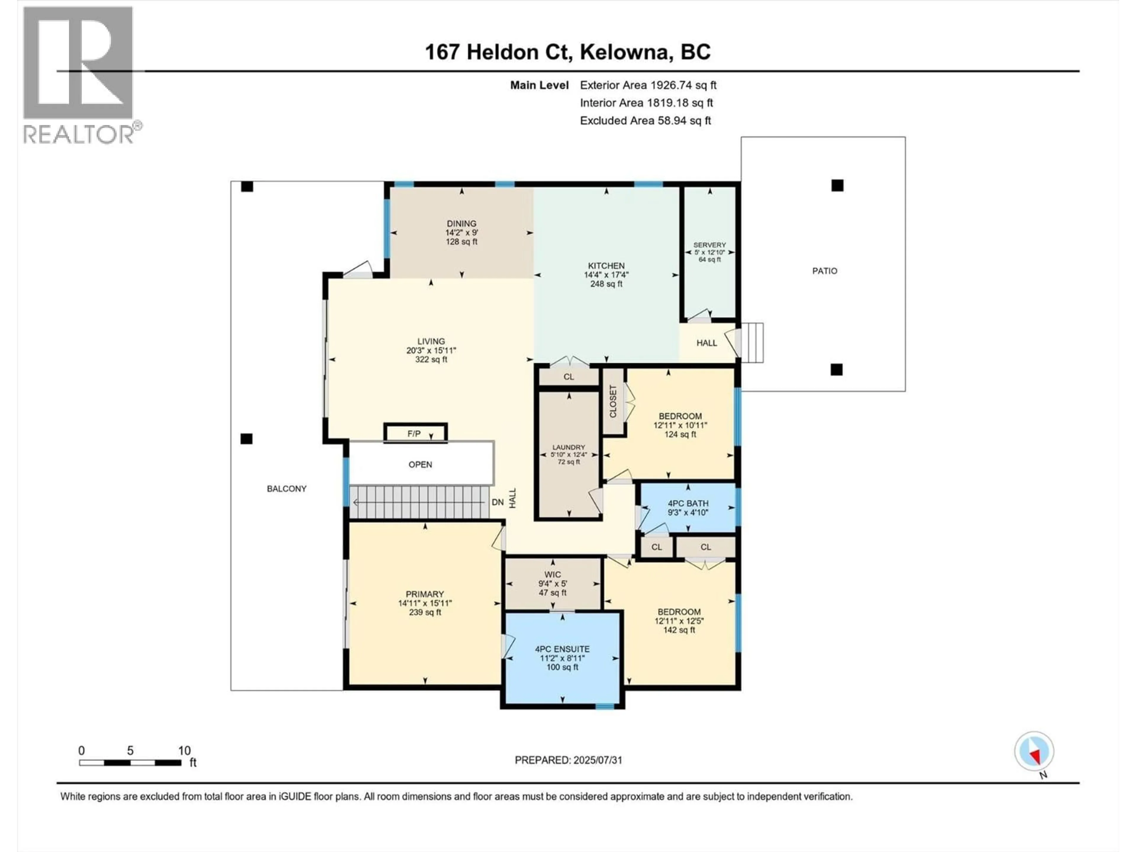 Floor plan for 167 HELDON COURT, West Kelowna British Columbia V1Z3S5