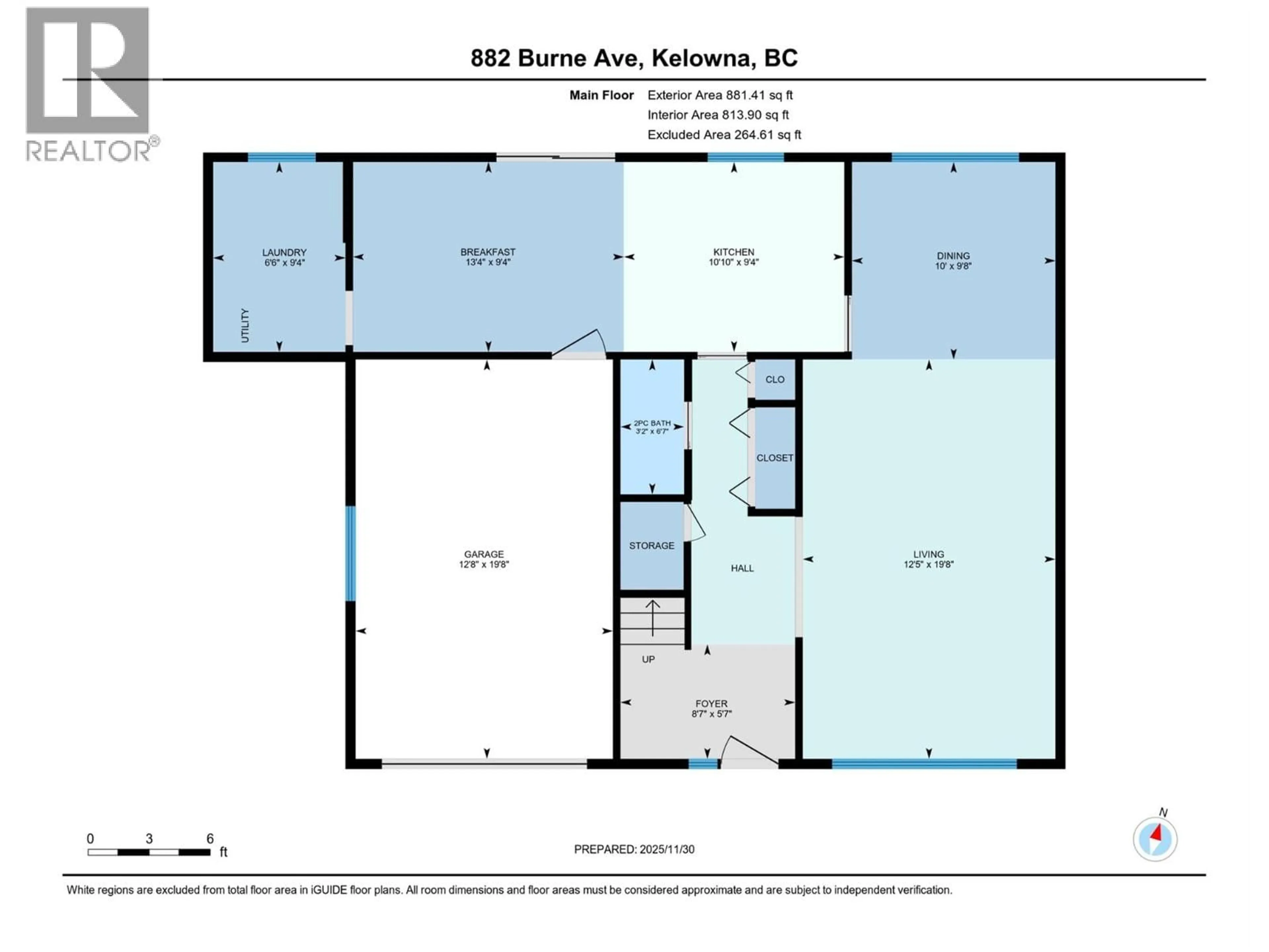 Floor plan for 882 BURNE AVENUE, Kelowna British Columbia V1Y5P7