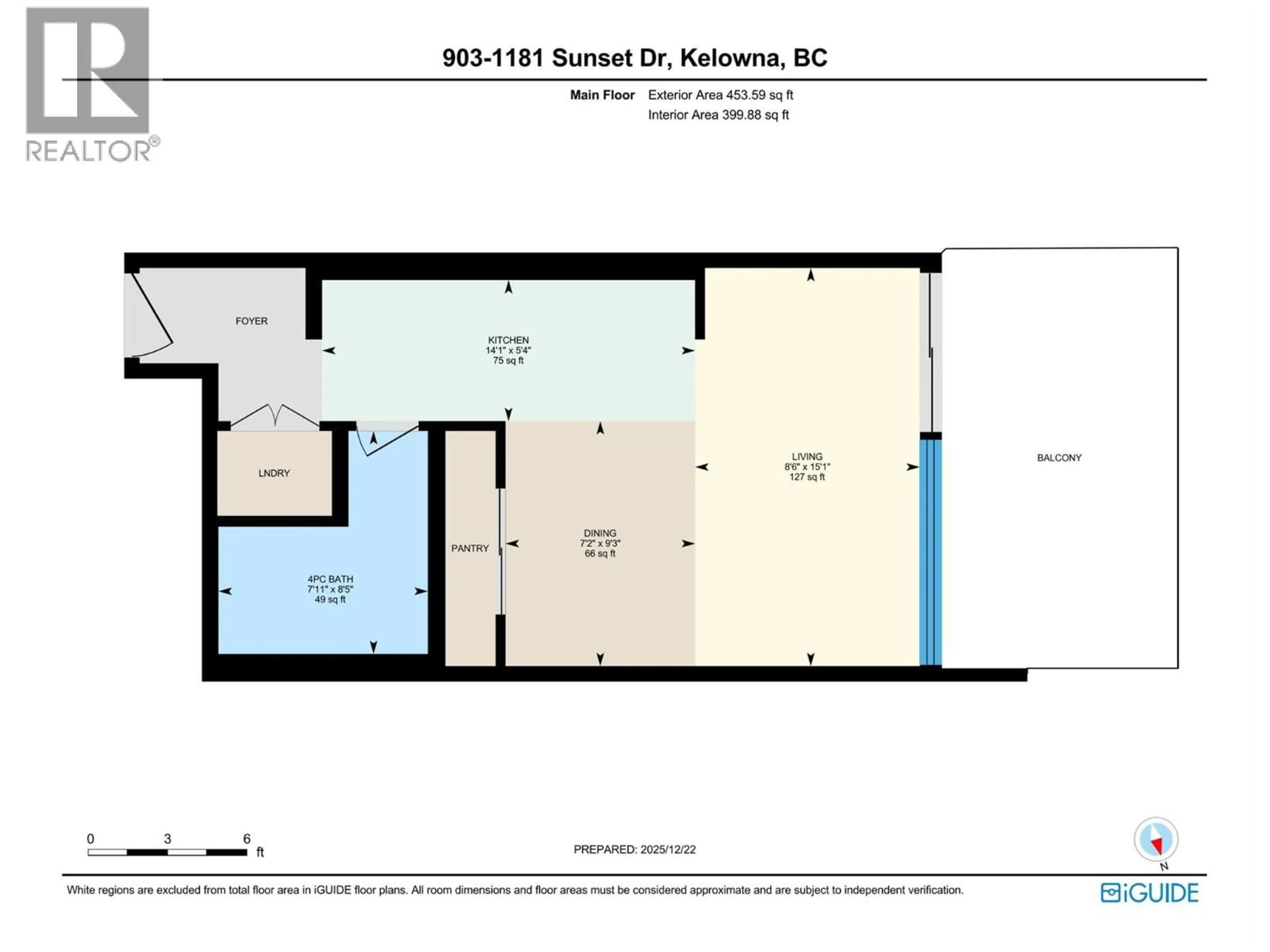 Floor plan for 903 - 1181 SUNSET DRIVE, Kelowna British Columbia V1Y0J4