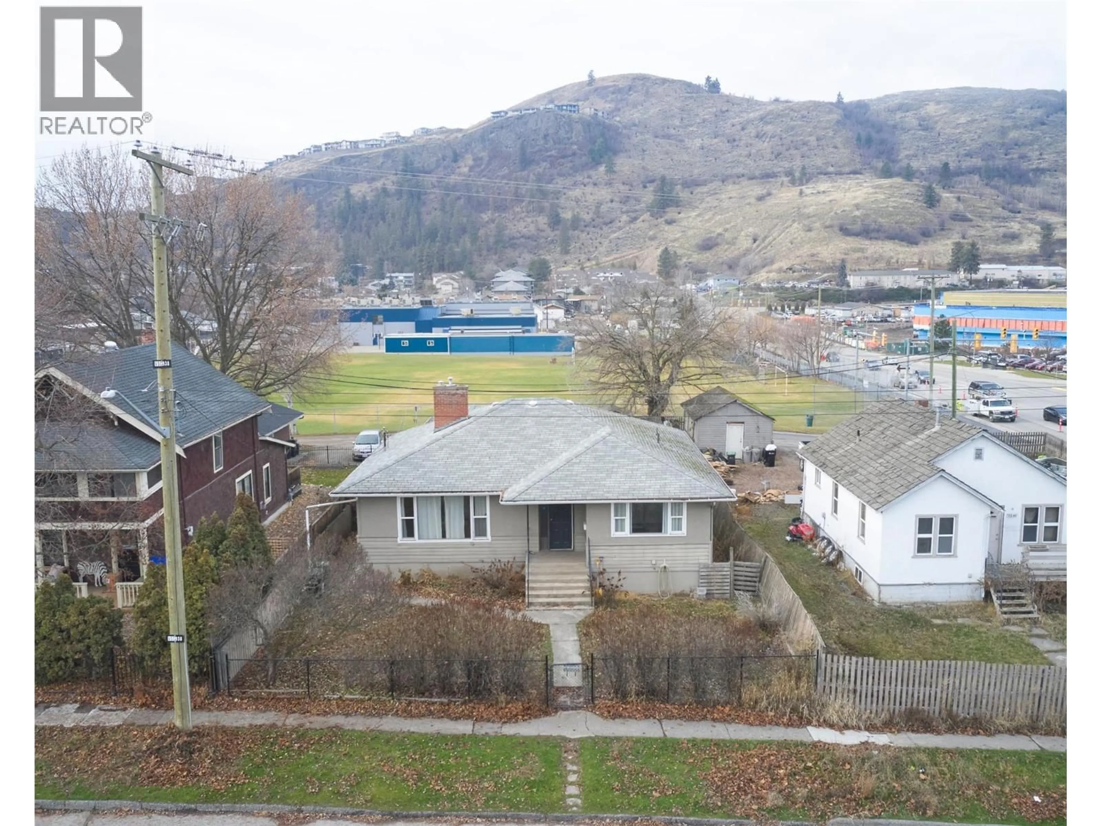 A pic from outside/outdoor area/front of a property/back of a property/a pic from drone, mountain view for 4214 34 STREET, Vernon British Columbia V1T5Y4