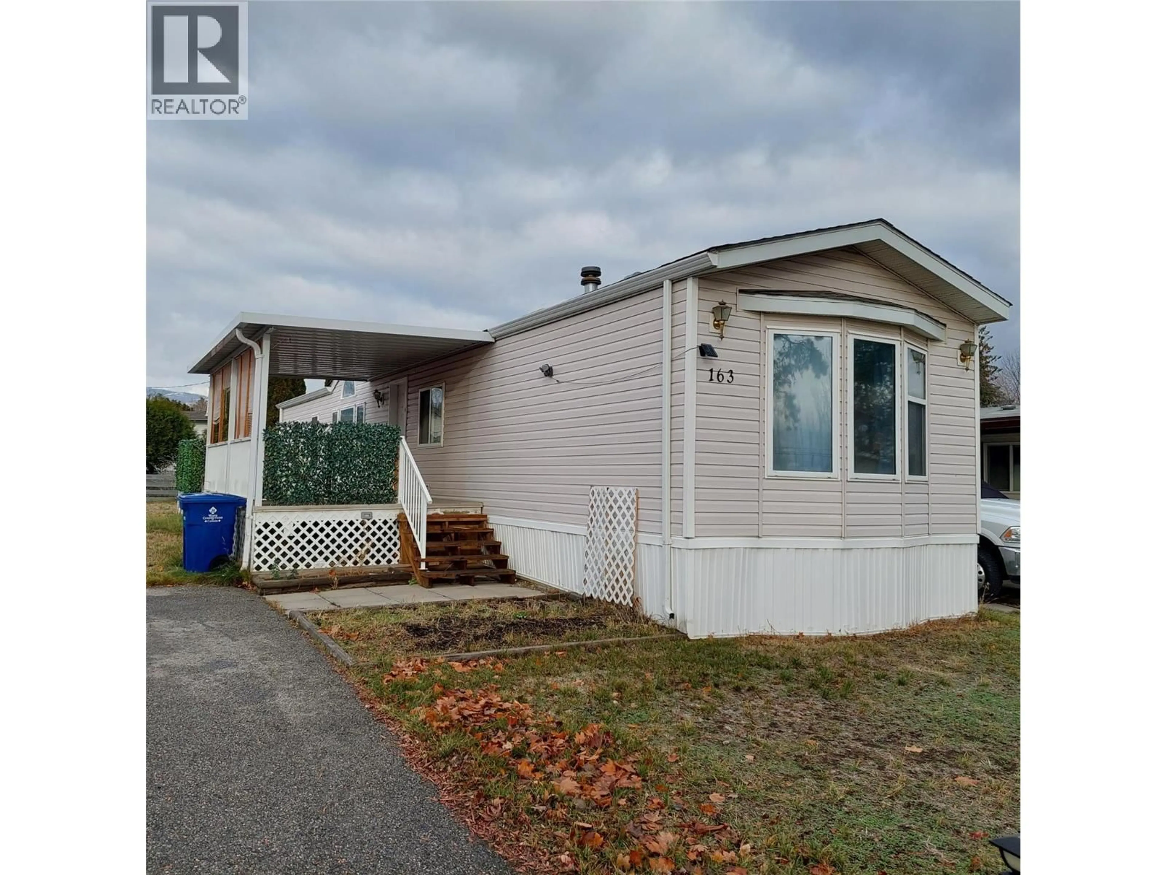 Home with vinyl exterior material, street for 163 - 1880 OLD BOUCHERIE ROAD, West Kelowna British Columbia V4T1Z3