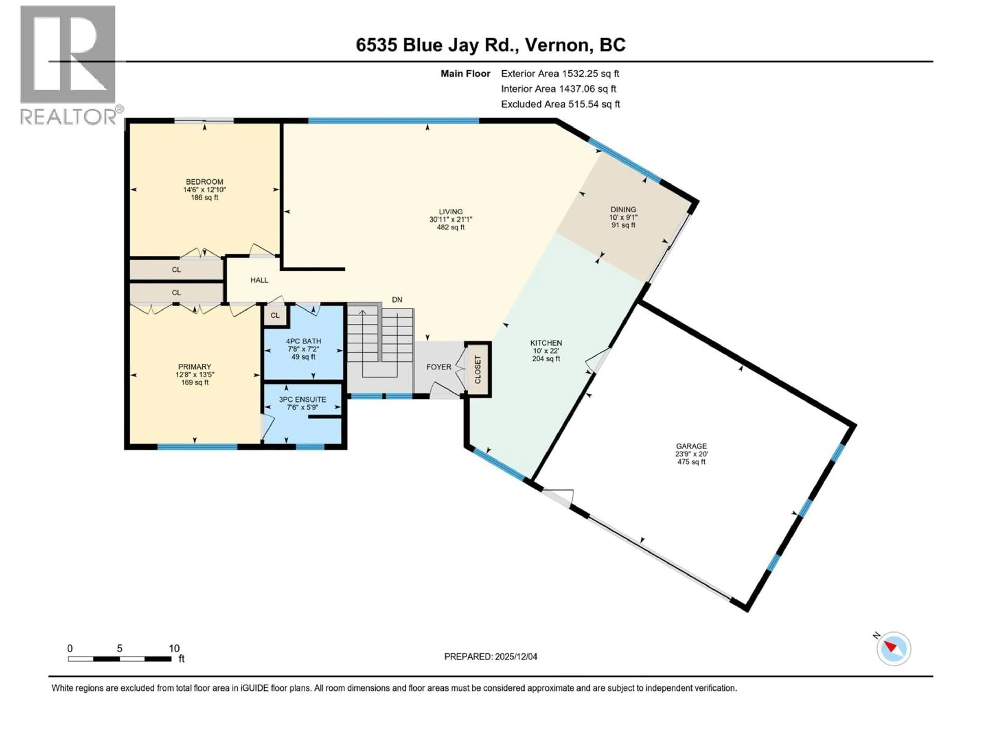 Floor plan for 6535 BLUE JAY ROAD, Vernon British Columbia V1H1W4