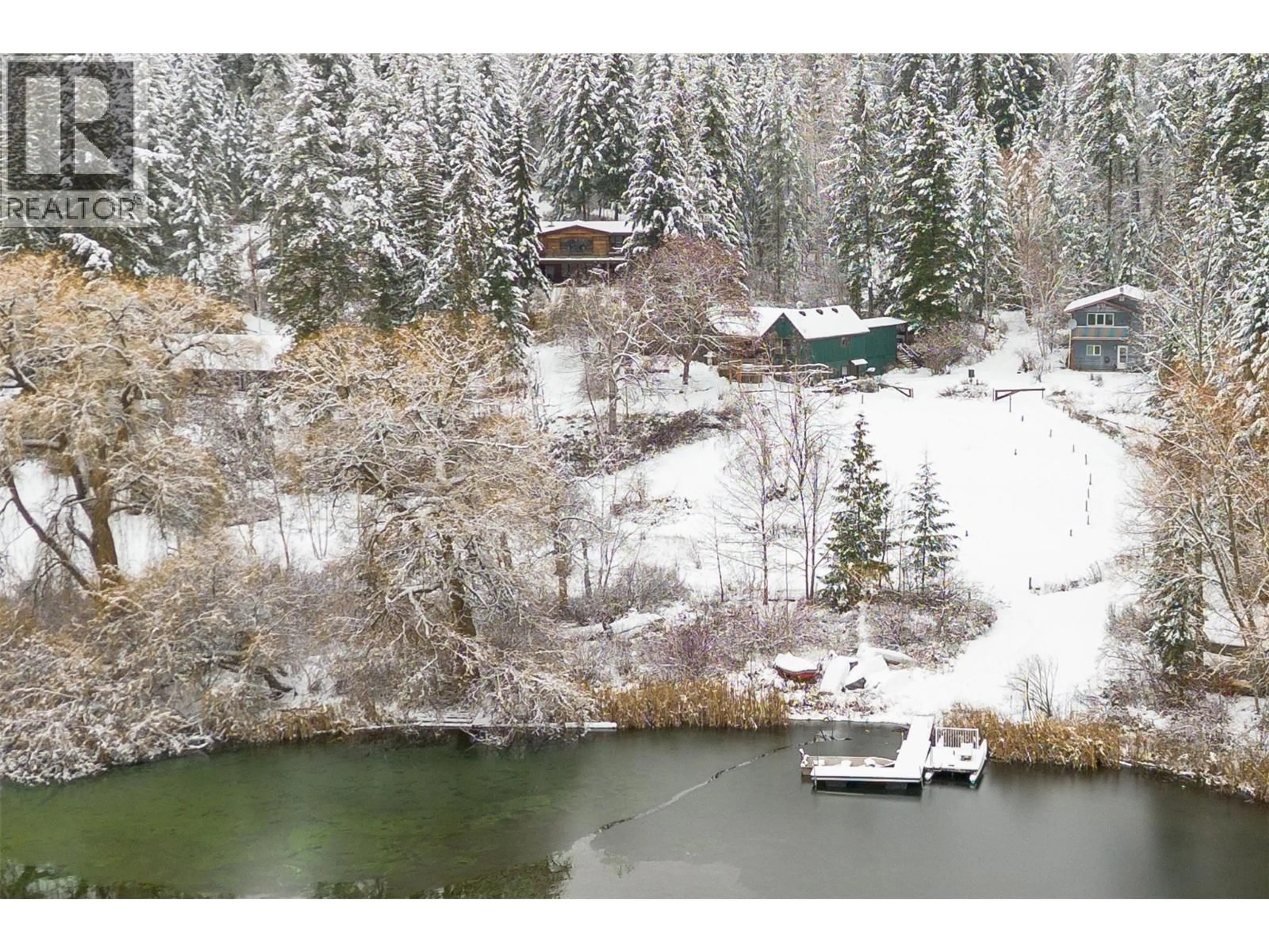 A pic from outside/outdoor area/front of a property/back of a property/a pic from drone, water/lake/river/ocean view for 781 GARDOM LAKE ROAD, Enderby British Columbia V0E1V3