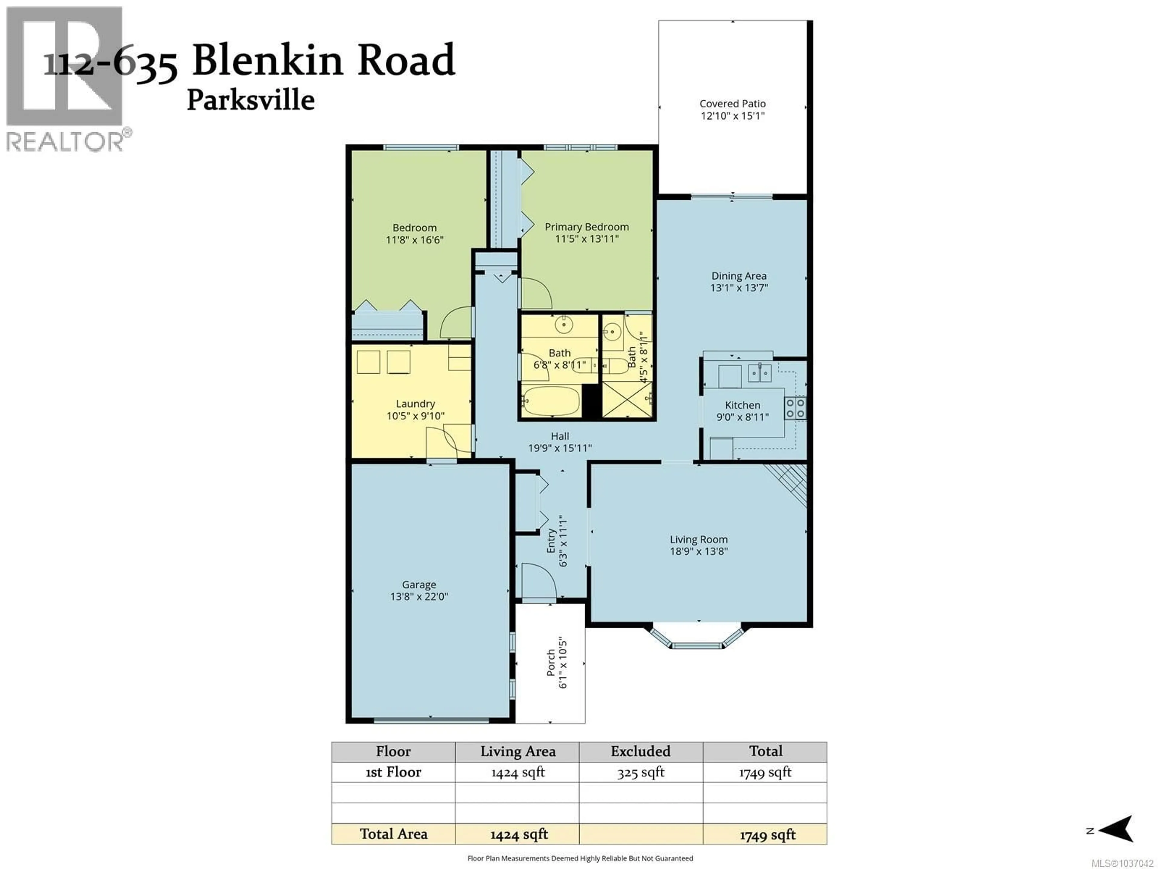 Floor plan for 112 - 635 BLENKIN AVENUE, Parksville British Columbia V9P2K7
