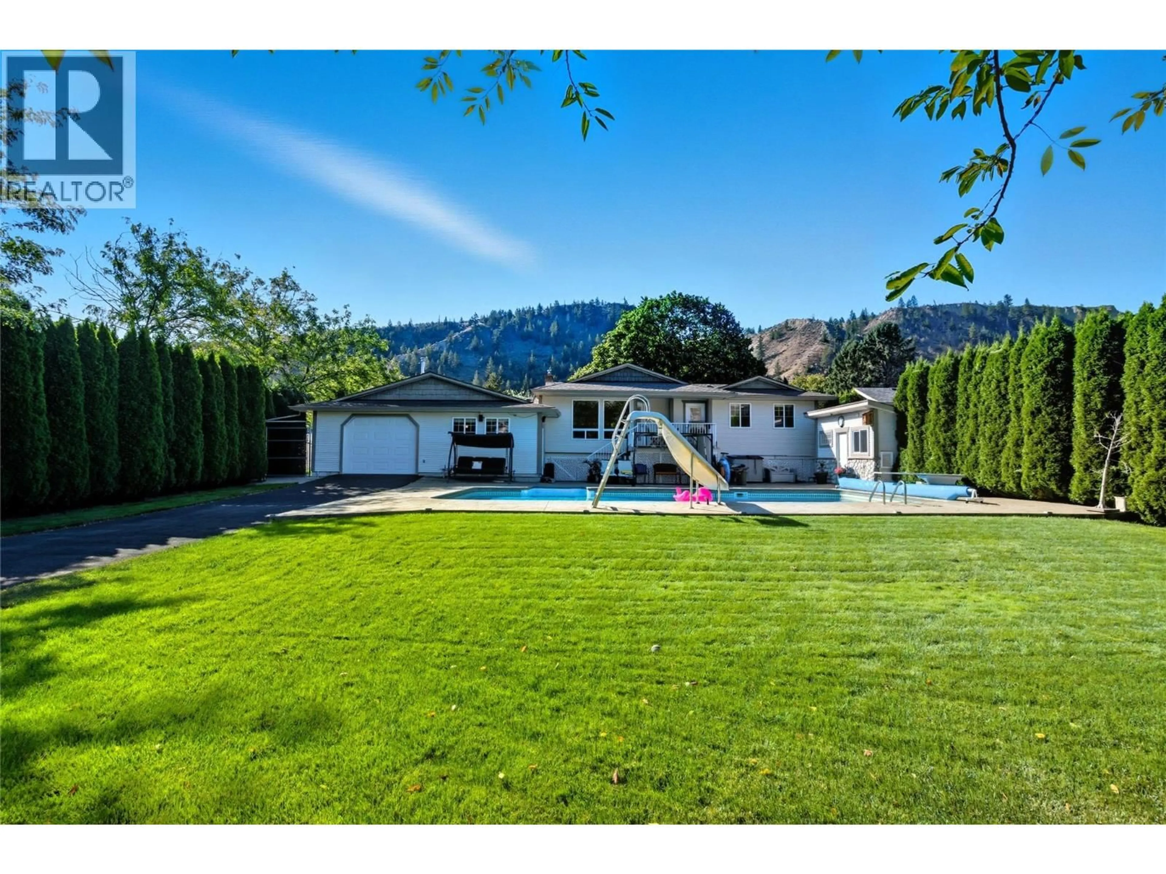 A pic from outside/outdoor area/front of a property/back of a property/a pic from drone, mountain view for 5996 TODD HILL CRESCENT, Kamloops British Columbia V2C4X8
