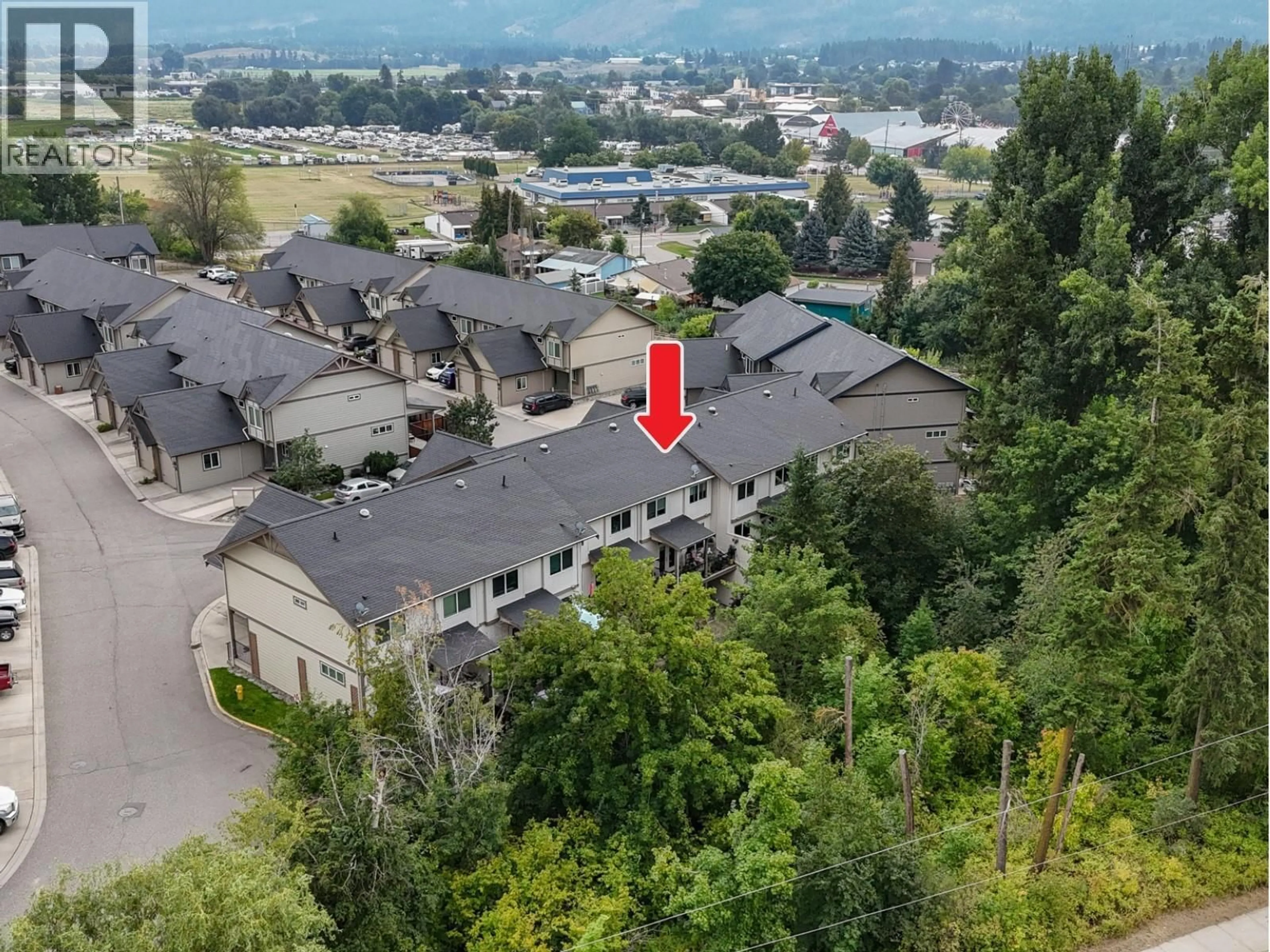 A pic from outside/outdoor area/front of a property/back of a property/a pic from drone, mountain view for 217 - 3780 SCHUBERT ROAD, Armstrong British Columbia V0E1B4