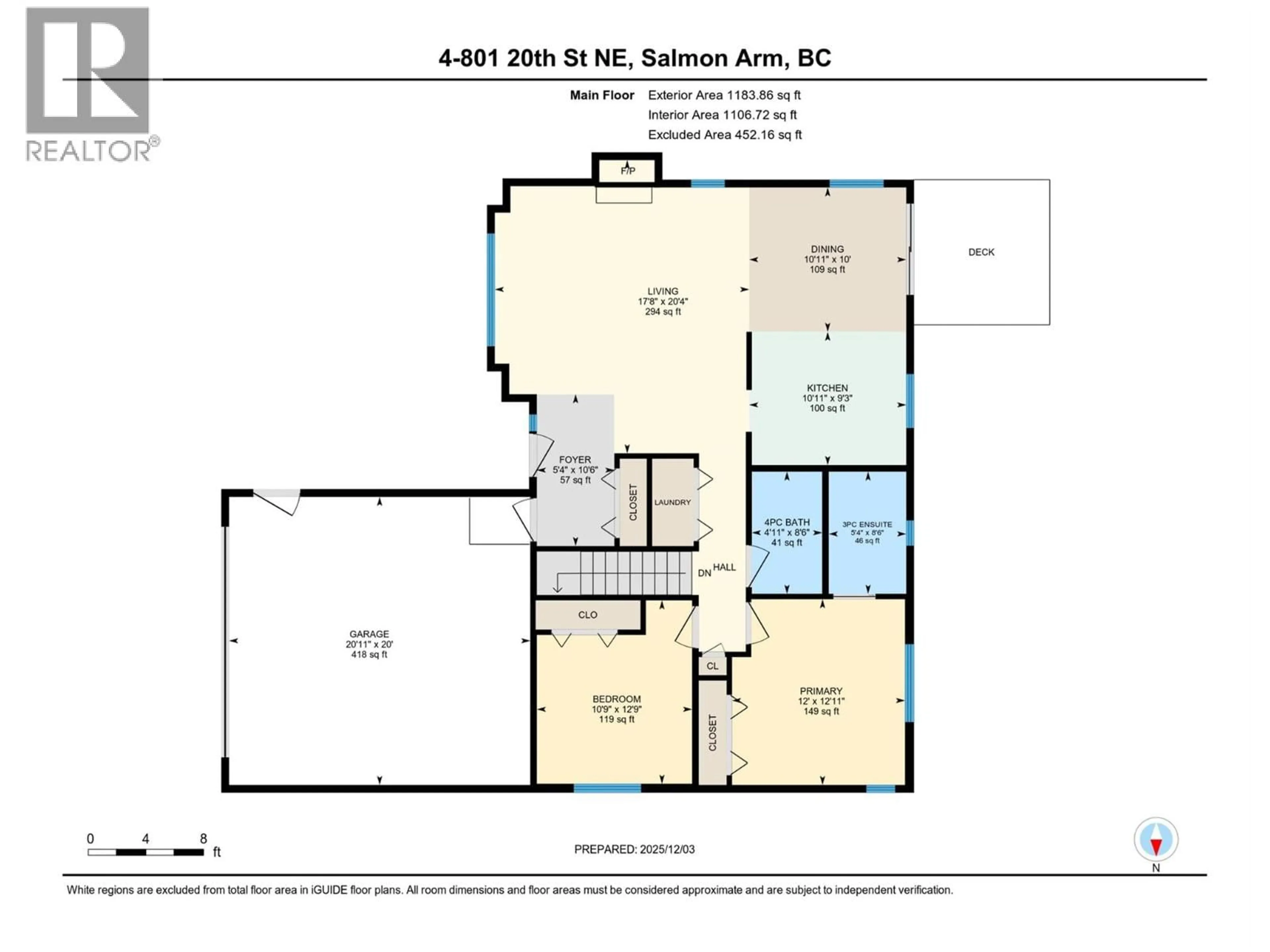 Floor plan for 4 - 801 20TH STREET NORTHEAST, Salmon Arm British Columbia V1E2R7