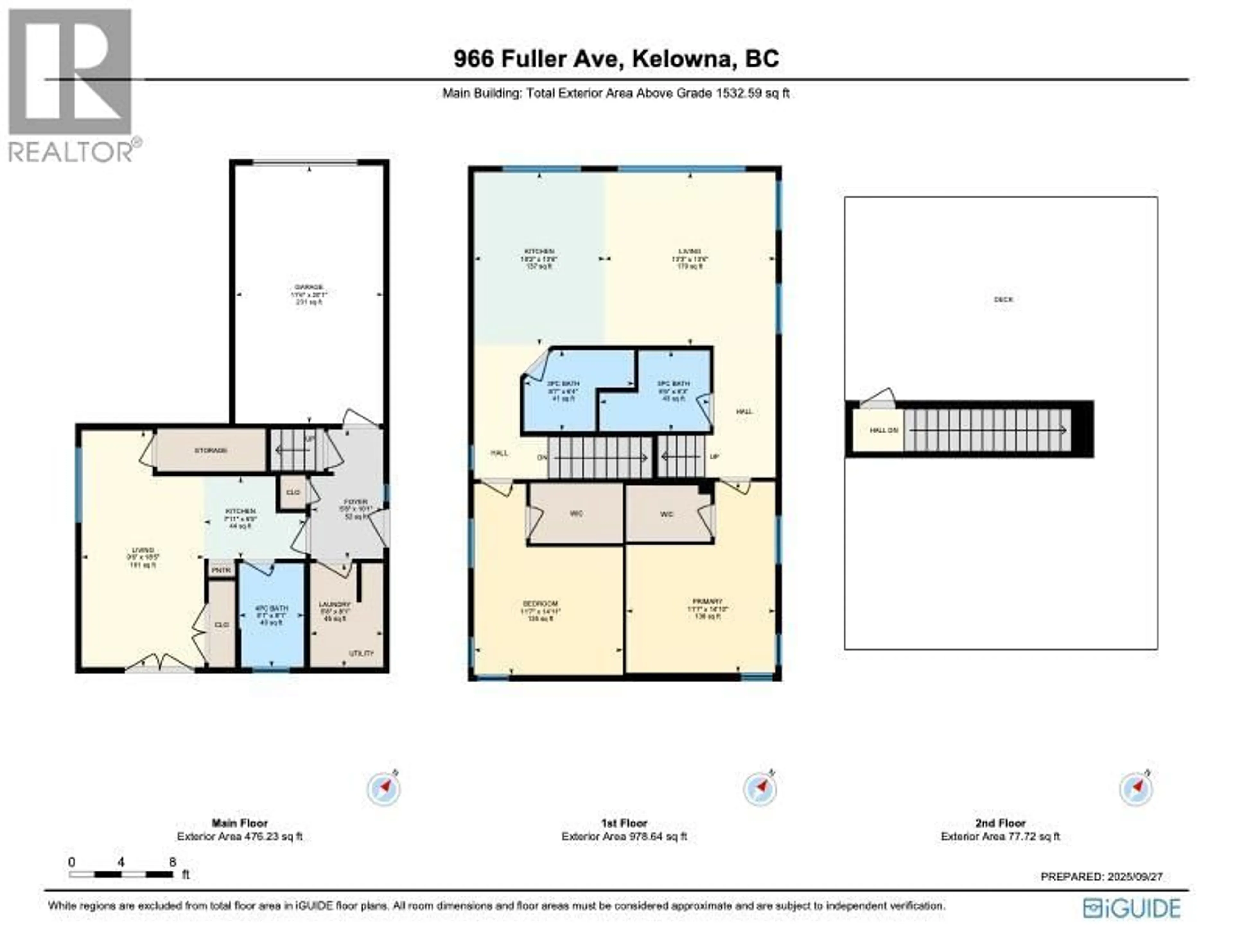 Floor plan for 966 FULLER AVENUE, Kelowna British Columbia V1Y6X4