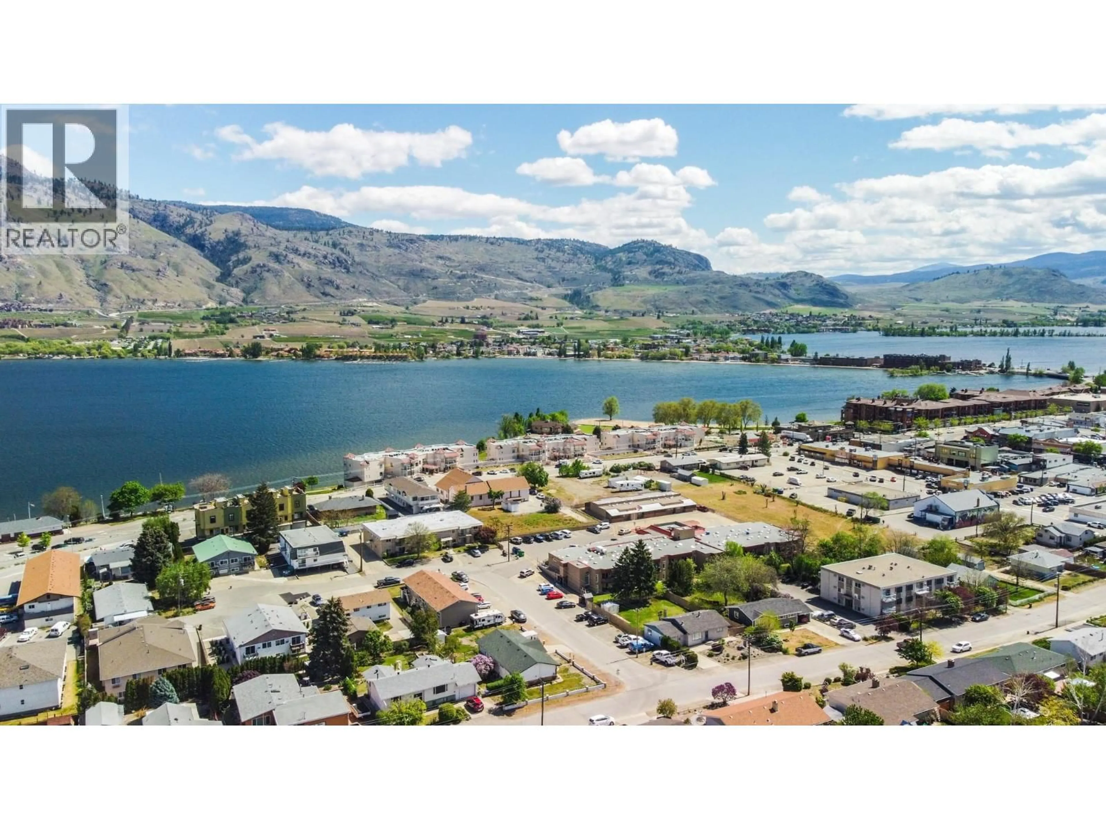 A pic from outside/outdoor area/front of a property/back of a property/a pic from drone, water/lake/river/ocean view for 8009 87TH STREET, Osoyoos British Columbia V0H1V0