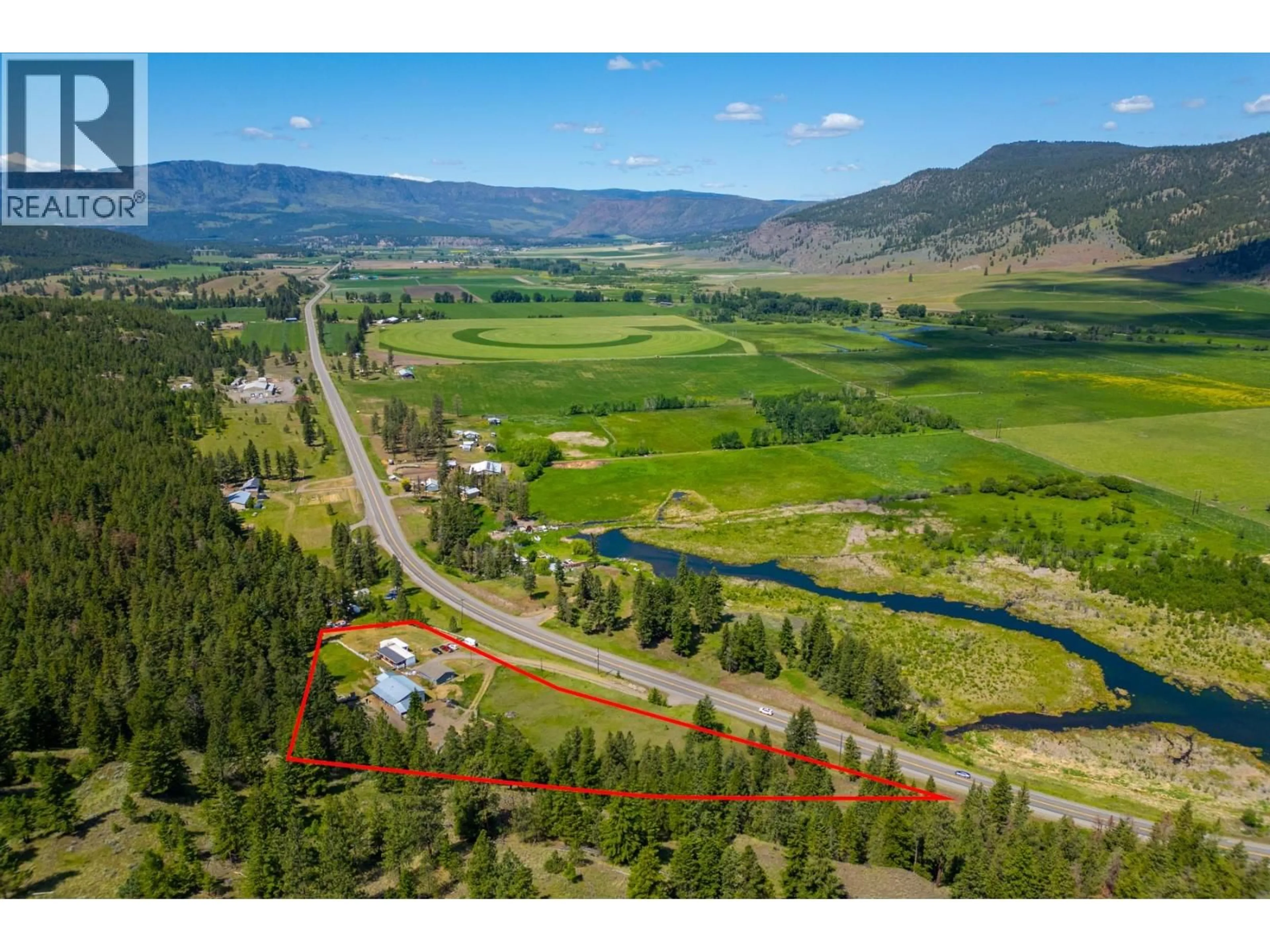A pic from outside/outdoor area/front of a property/back of a property/a pic from drone, mountain view for 6668 KAMLOOPS VERNON (HWY 97) HIGHWAY, Westwold British Columbia V0E3B1