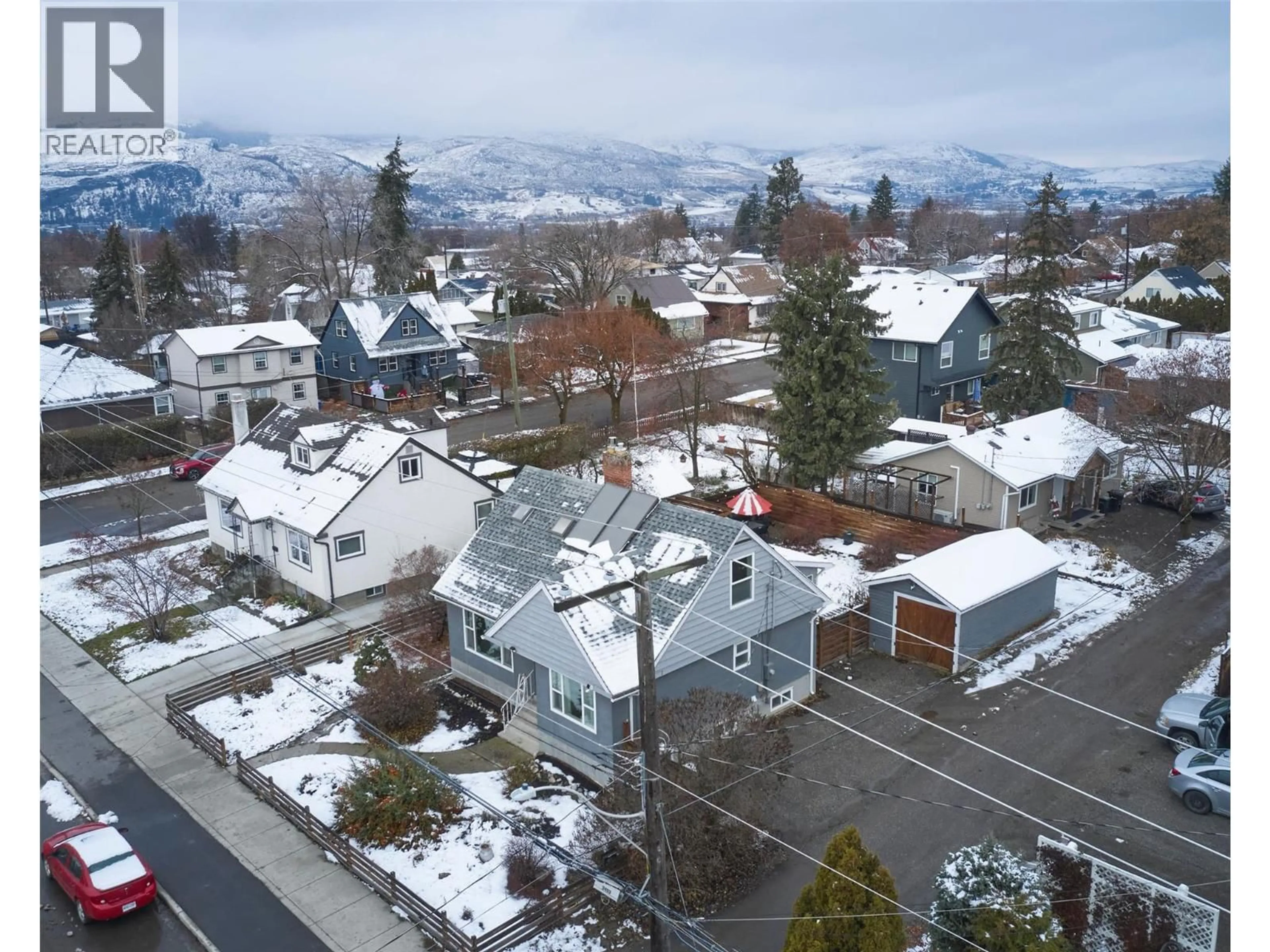 A pic from outside/outdoor area/front of a property/back of a property/a pic from drone, mountain view for 1505 32 AVENUE, Vernon British Columbia V1T2H9