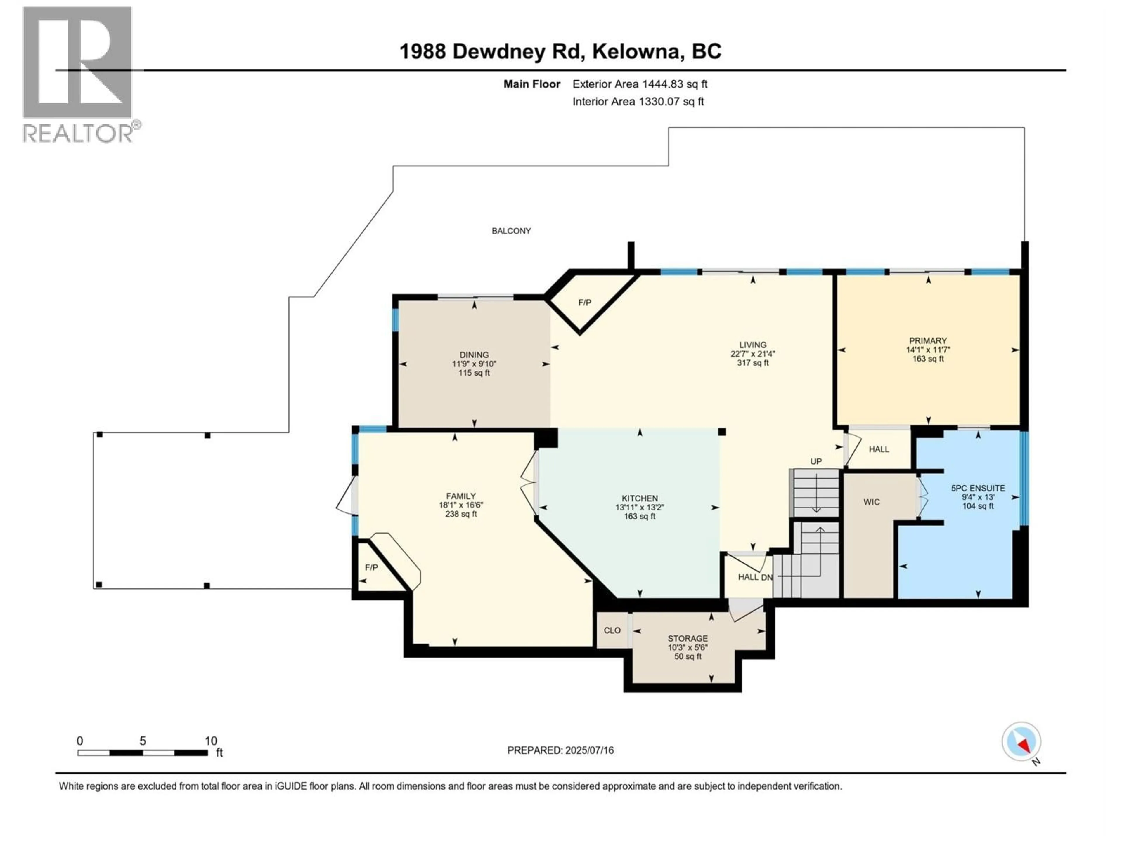 Floor plan for 1988 DEWDNEY ROAD, Kelowna British Columbia V1V2C3