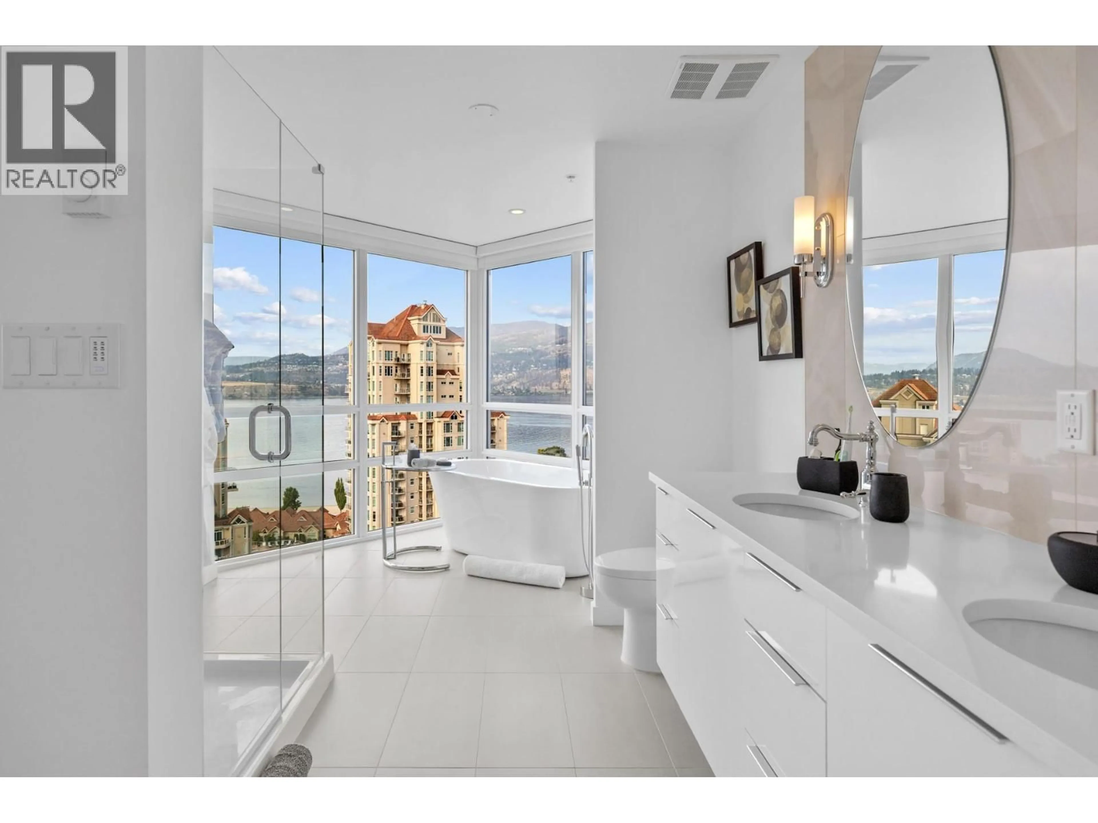 Contemporary bathroom, ceramic/tile floor for 1701 - 1151 SUNSET DRIVE, Kelowna British Columbia V1Y0G2