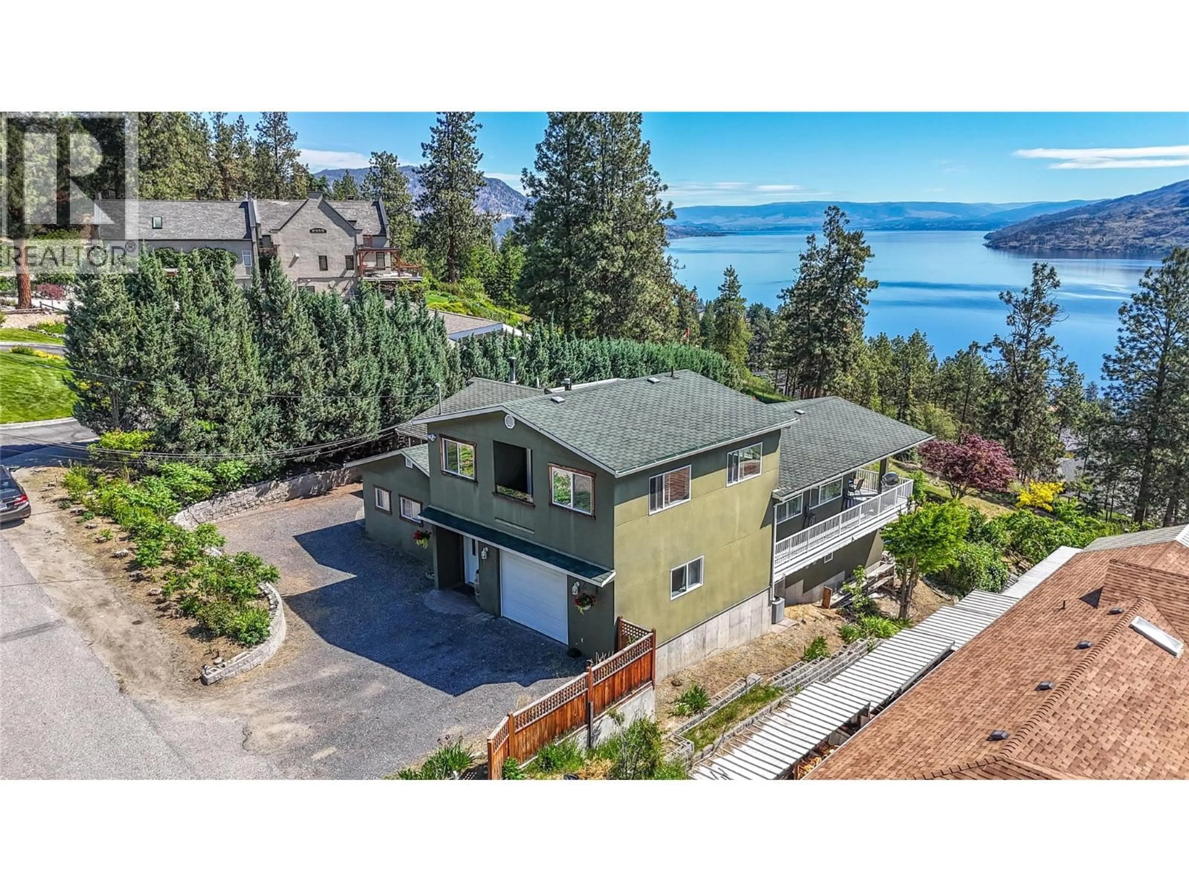 A pic from outside/outdoor area/front of a property/back of a property/a pic from drone, water/lake/river/ocean view for 6471 VERNON AVENUE, Peachland British Columbia V0H1X8