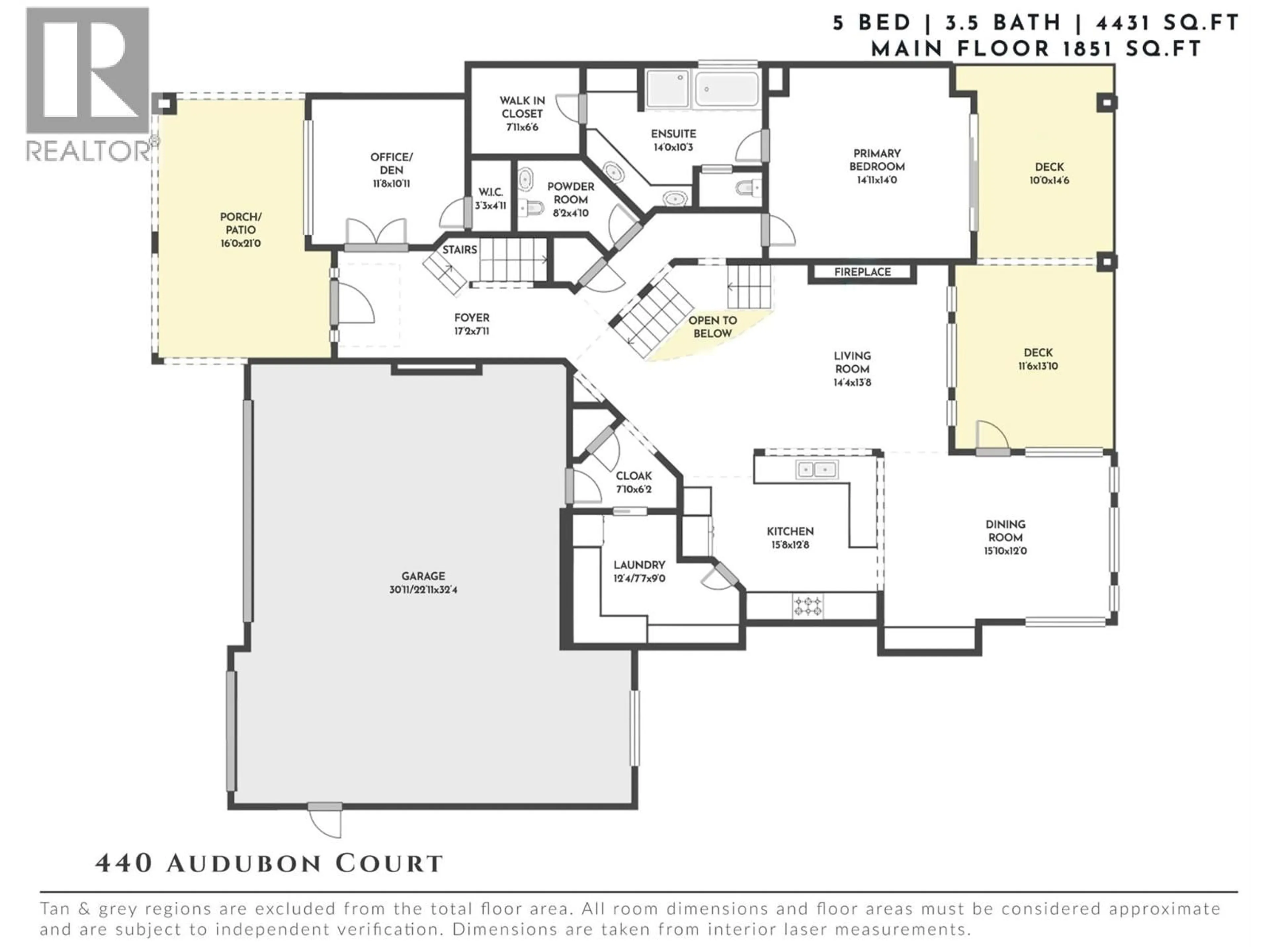 Floor plan for 440 AUDUBON COURT, Kelowna British Columbia V1W5K3