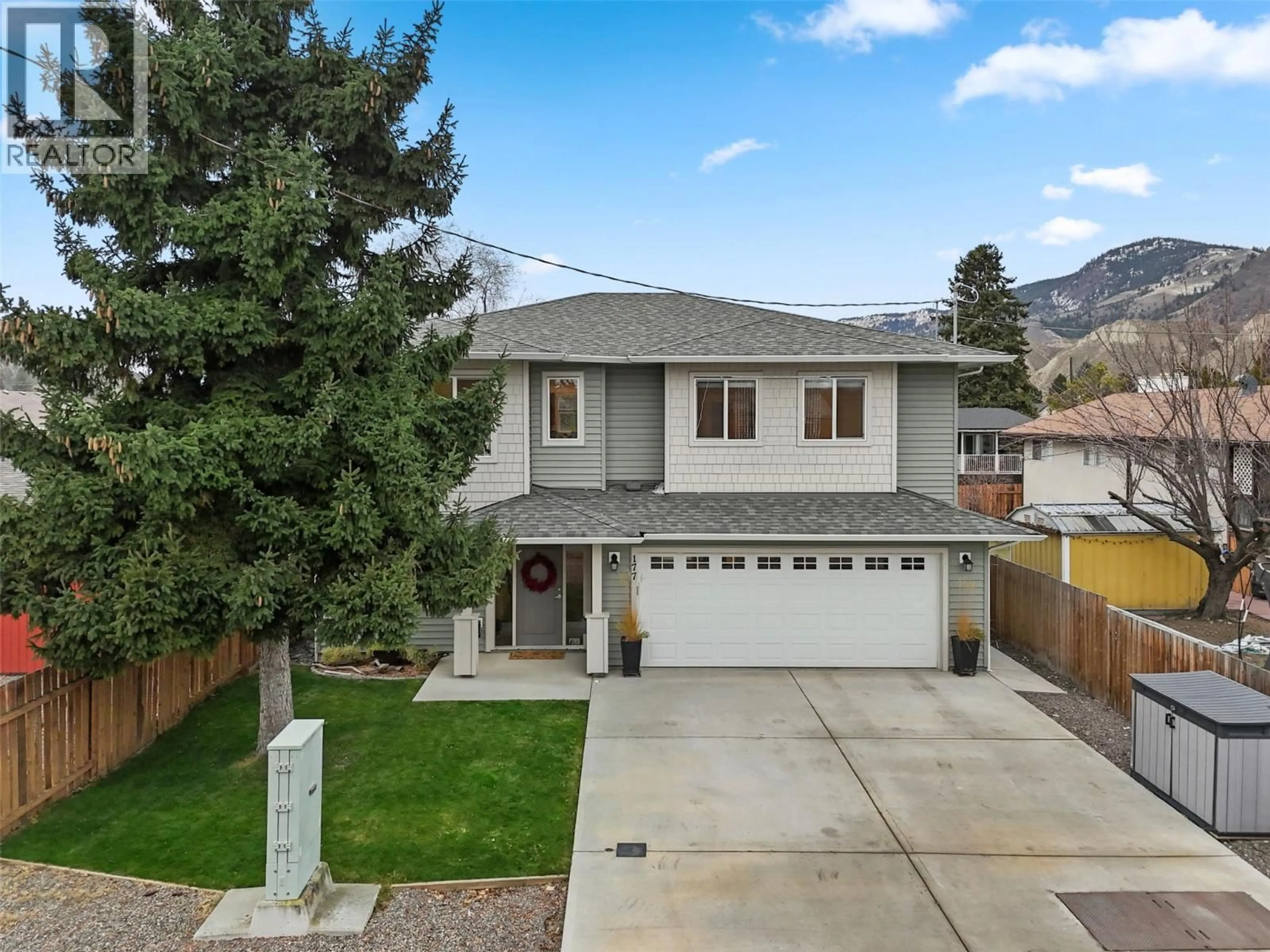 A pic from outside/outdoor area/front of a property/back of a property/a pic from drone, mountain view for 177 PAT ROAD, Kamloops British Columbia V2C5X5