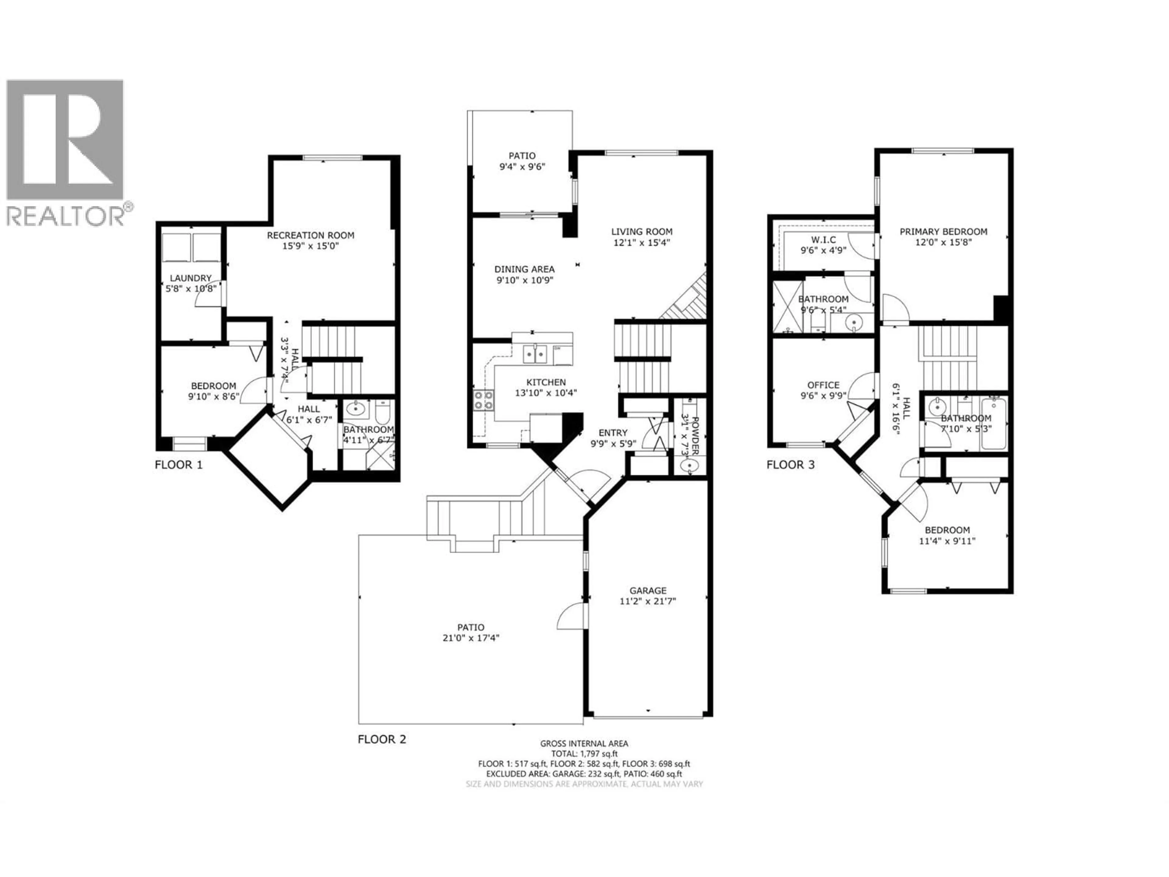 Floor plan for 21 - 218 GLEN PARK DRIVE, Kelowna British Columbia V1V2W3