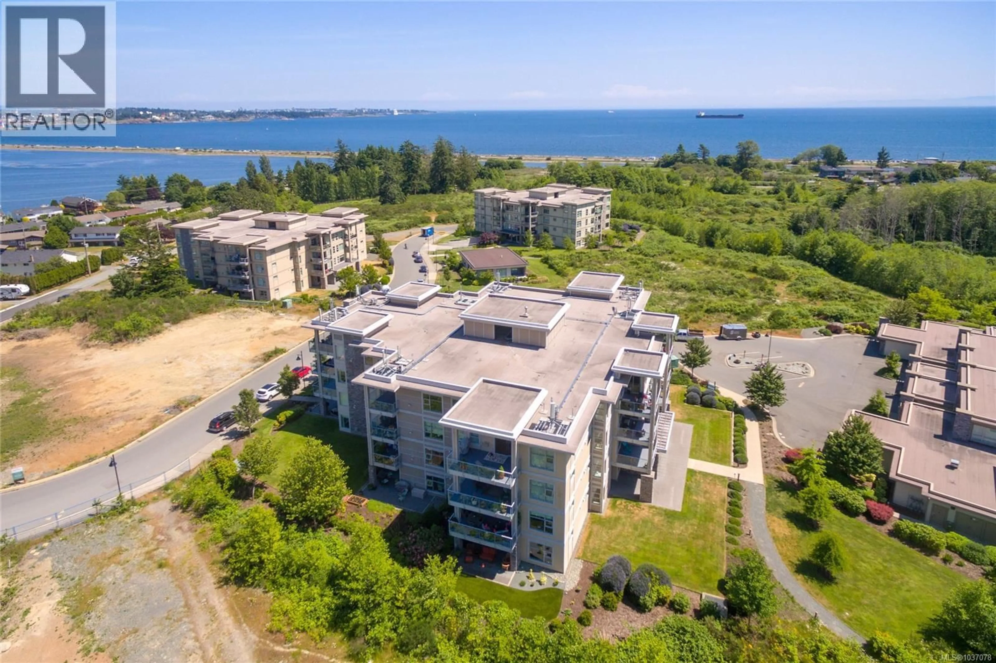 A pic from outside/outdoor area/front of a property/back of a property/a pic from drone, water/lake/river/ocean view for 203 - 3230 SELLECK WAY, Colwood British Columbia V9C0E6