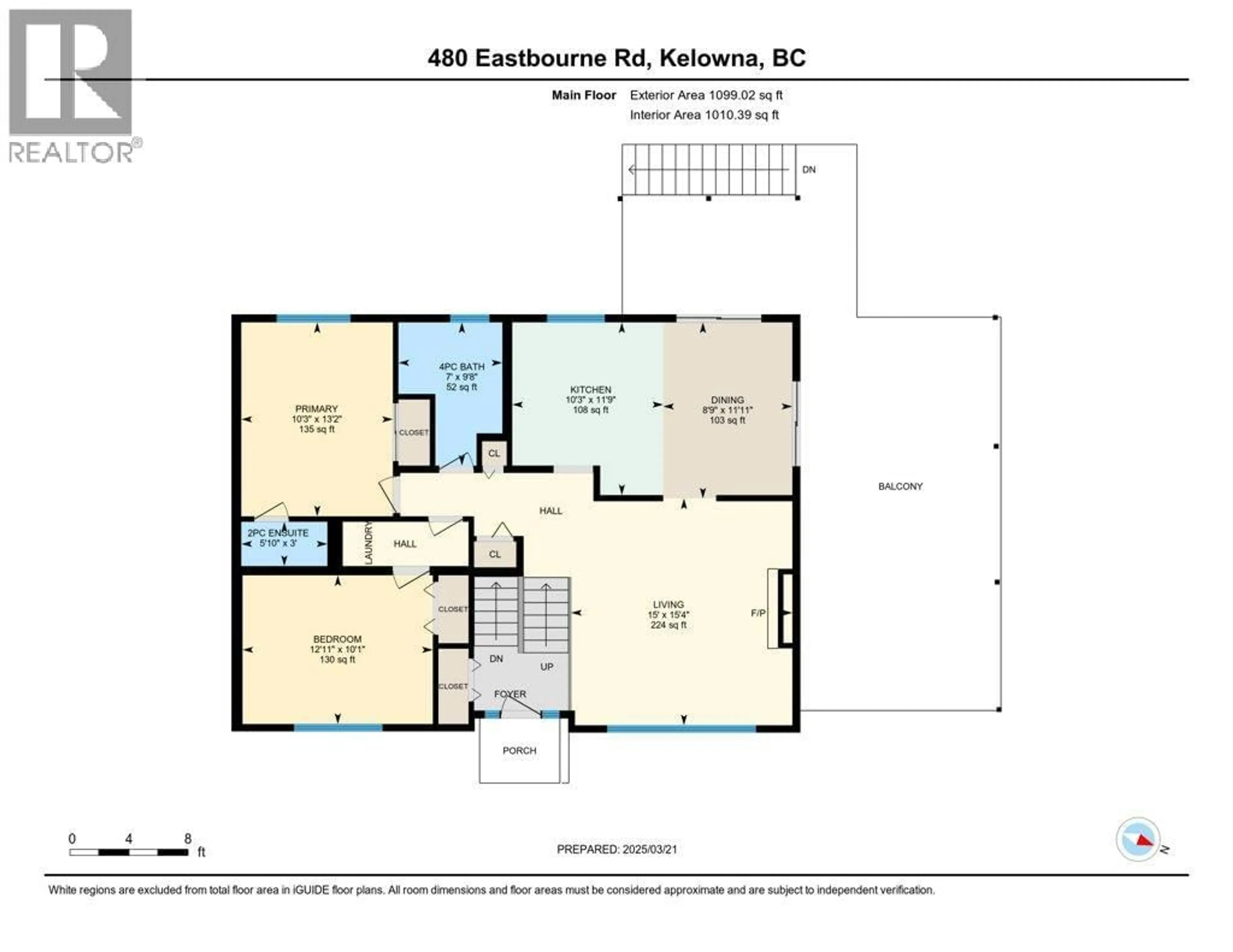 Floor plan for 480 EASTBOURNE ROAD, Kelowna British Columbia V1X5K8