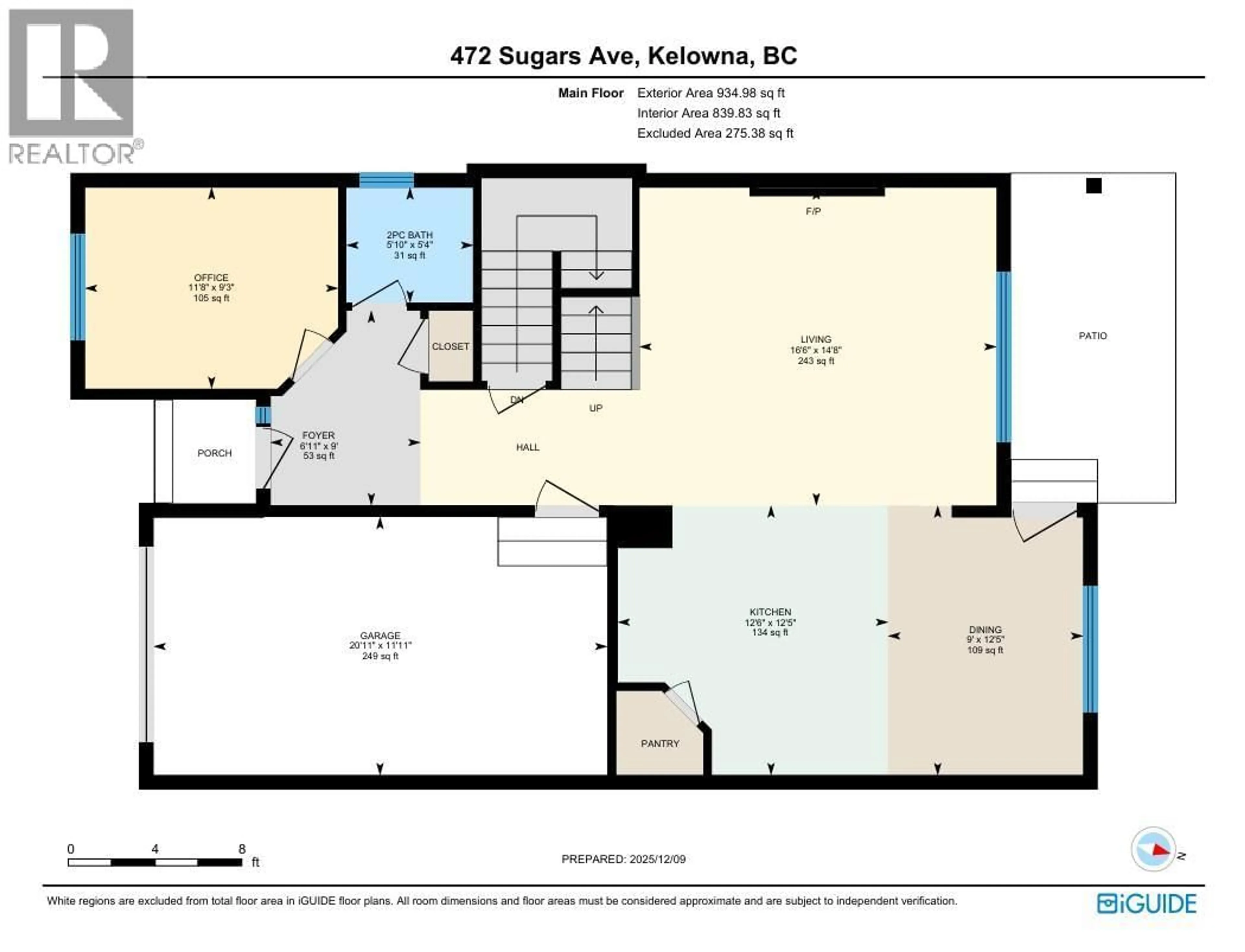 Floor plan for 472 SUGARS AVENUE, Kelowna British Columbia V1X0A4