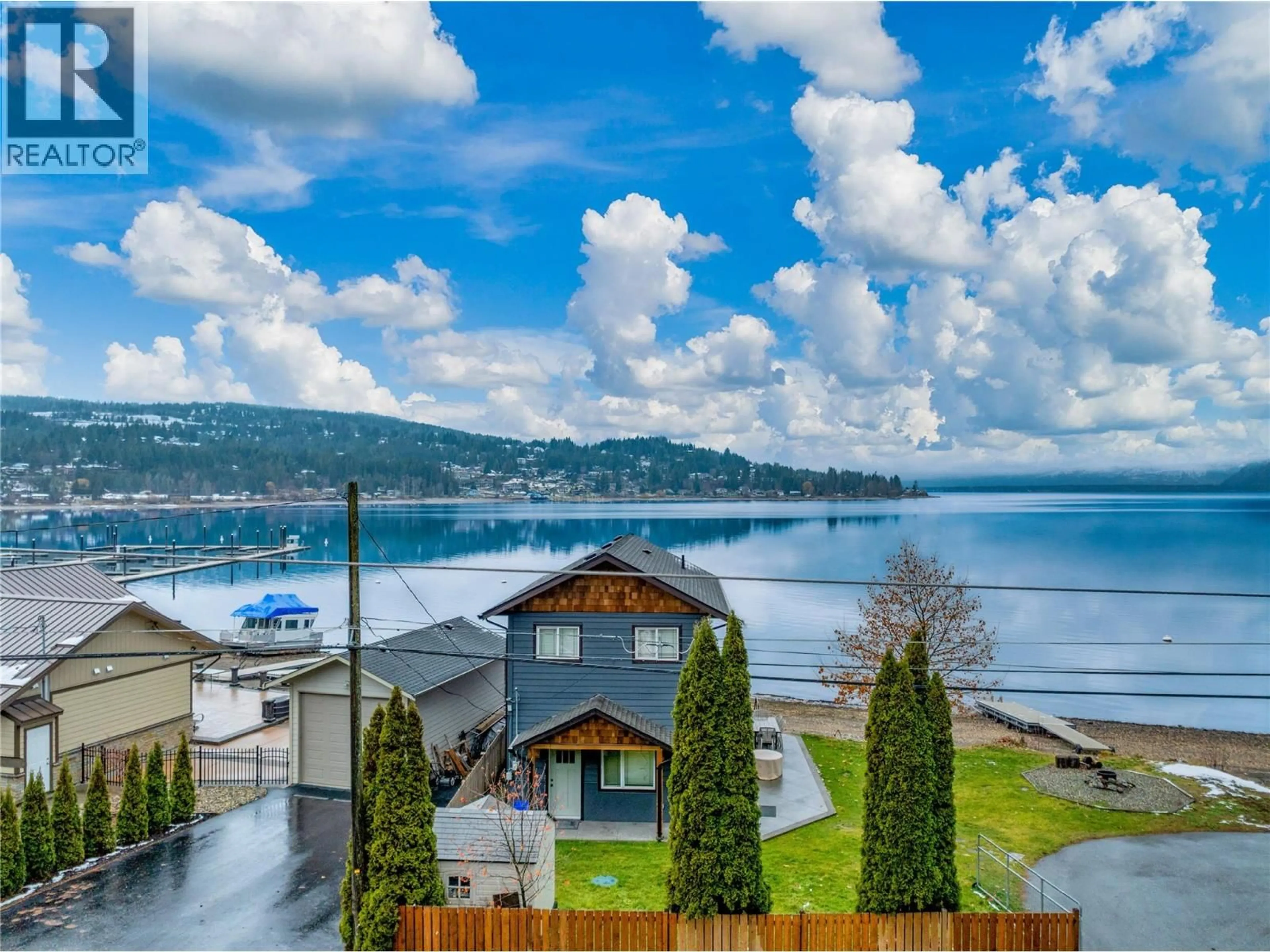 A pic from outside/outdoor area/front of a property/back of a property/a pic from drone, water/lake/river/ocean view for 2022 EAGLE BAY ROAD, Blind Bay British Columbia V0E1H1