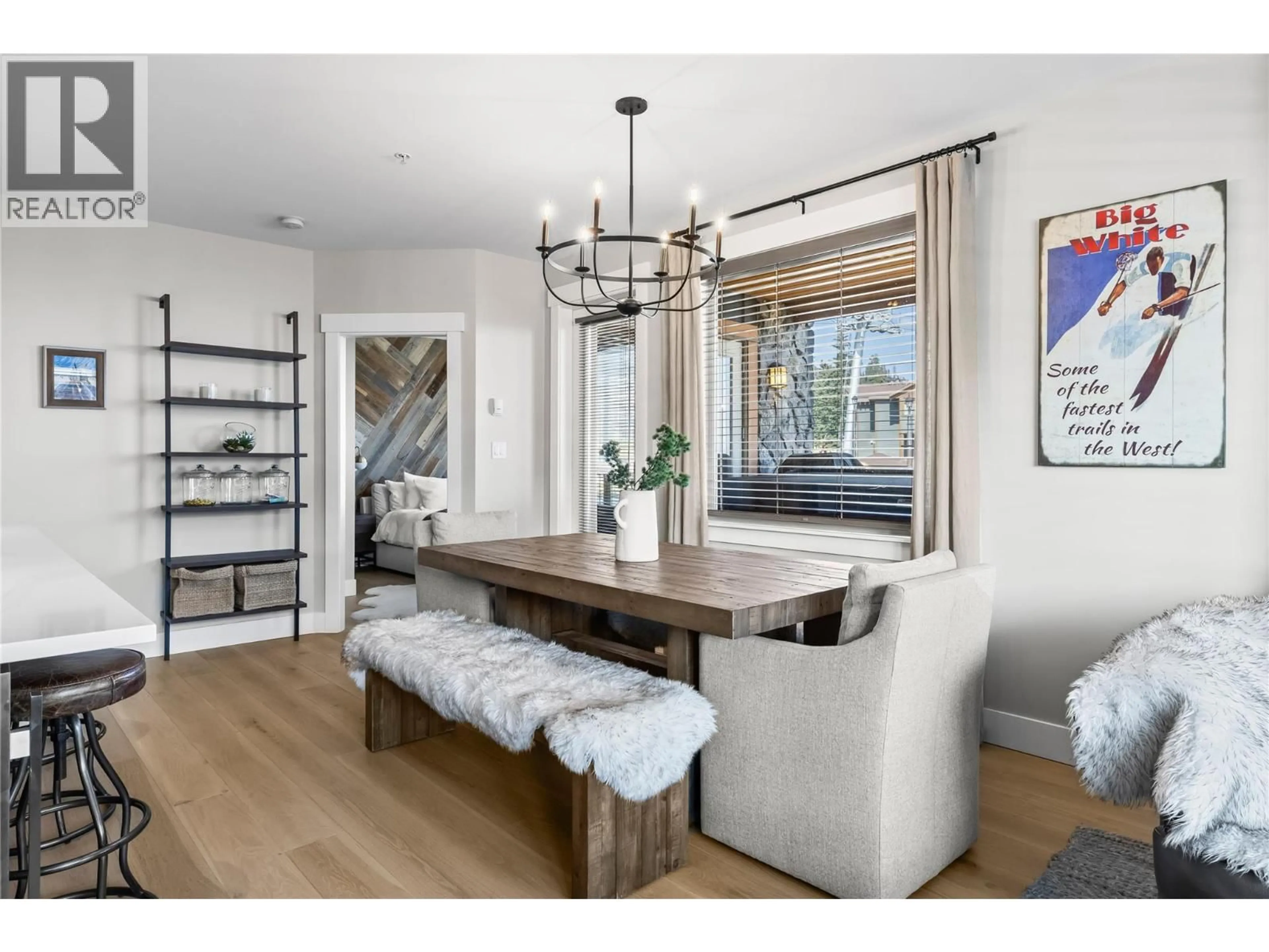 Dining room, wood/laminate floor for 101 - 5300 BIG WHITE ROAD, Big White British Columbia V1P1P3