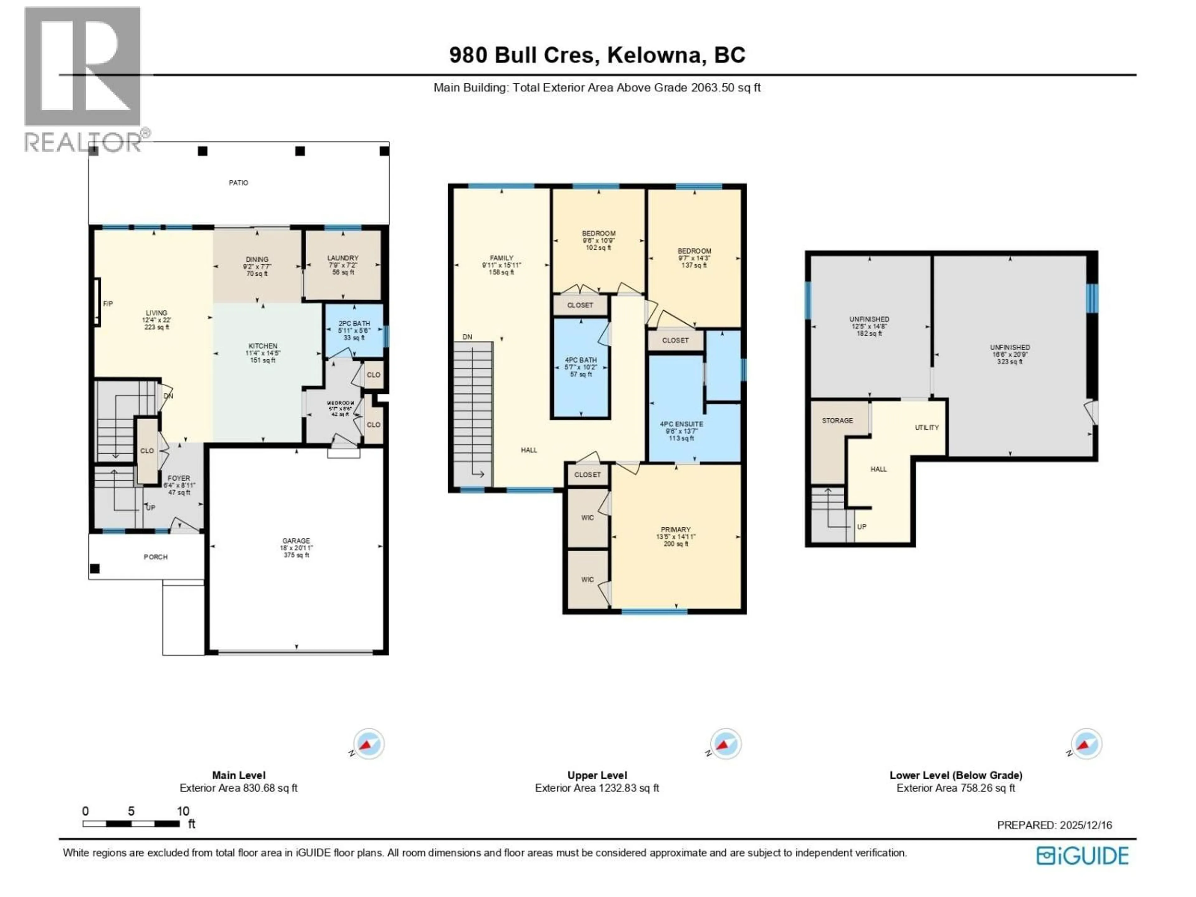 Floor plan for 980 BULL CRESCENT, Kelowna British Columbia V1W0E6