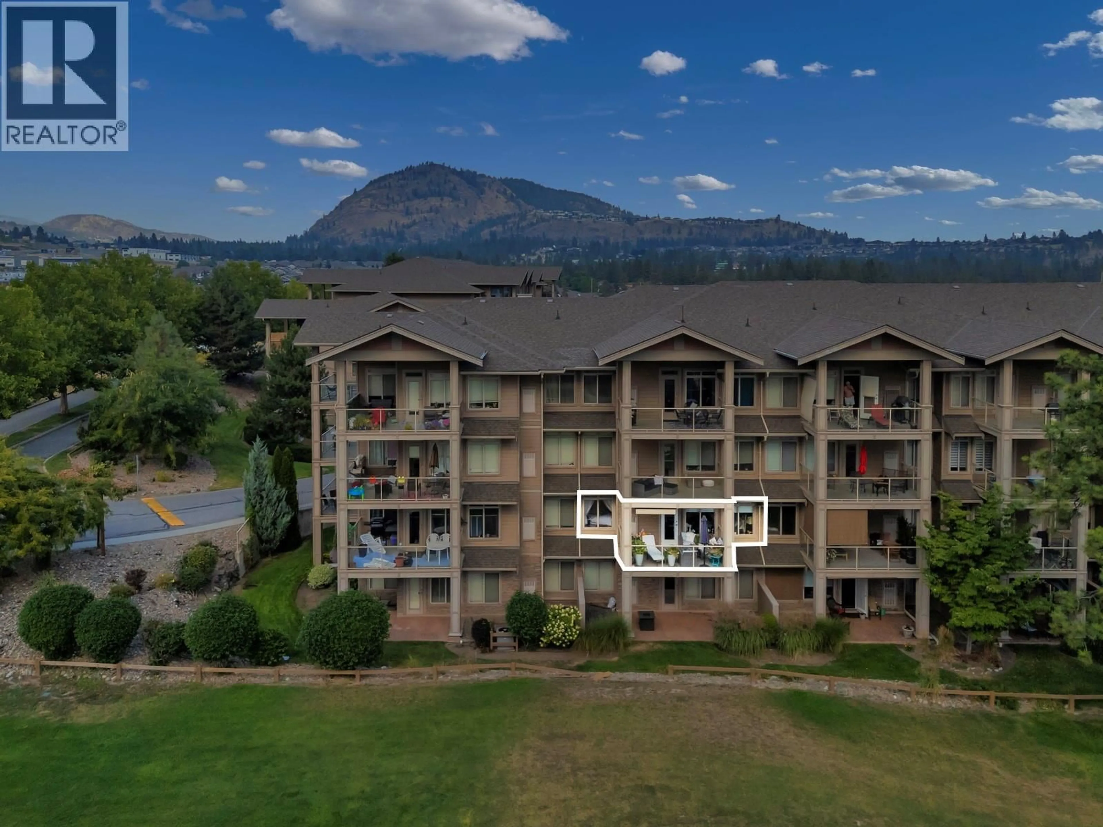 A pic from outside/outdoor area/front of a property/back of a property/a pic from drone, mountain view for 211 - 3533 CARRINGTON ROAD, Westbank British Columbia V4T2Z9
