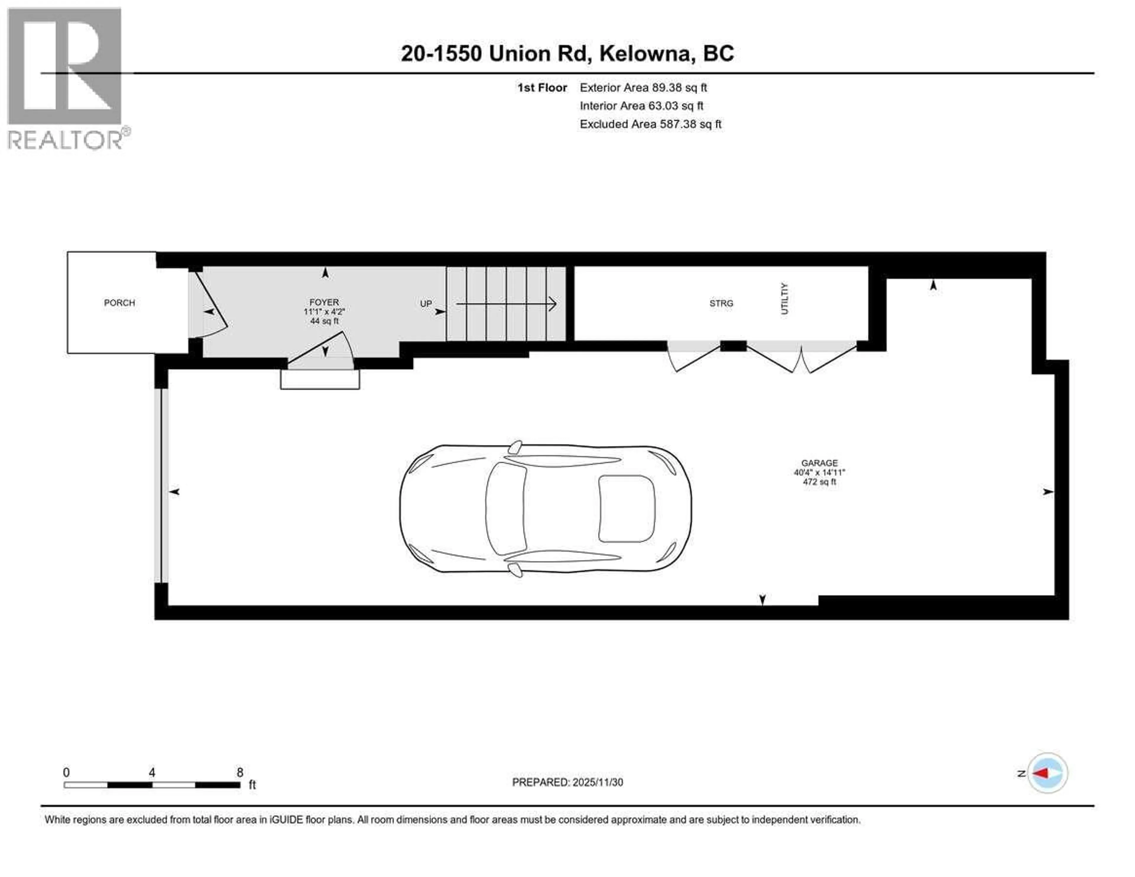 Floor plan for 20 - 1550 UNION ROAD, Kelowna British Columbia V1V0G9
