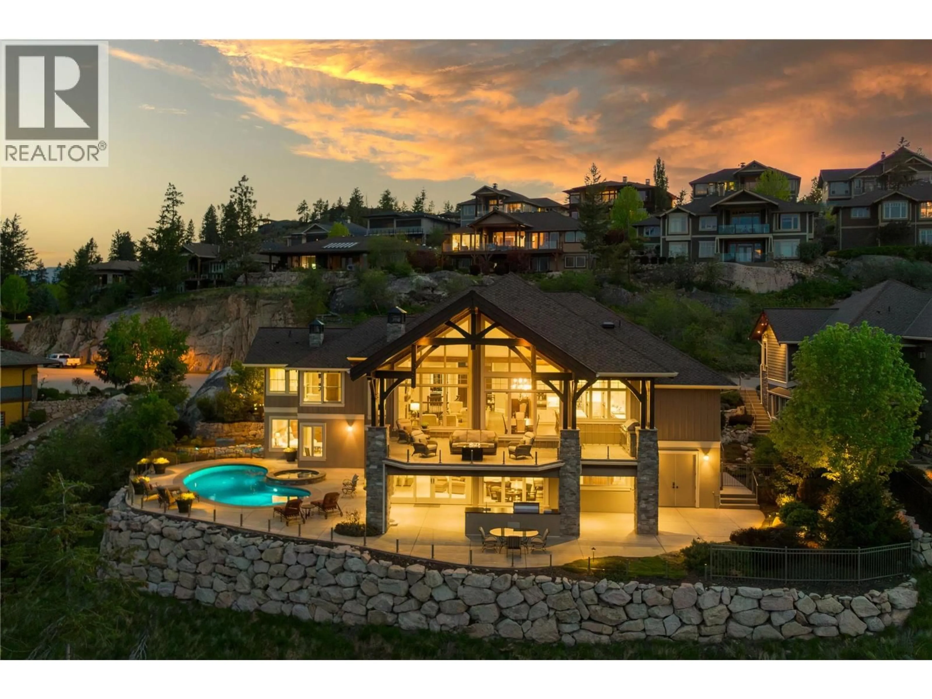 A pic from outside/outdoor area/front of a property/back of a property/a pic from drone, mountain view for 622 JIGGER PLACE, Vernon British Columbia V1H2H7